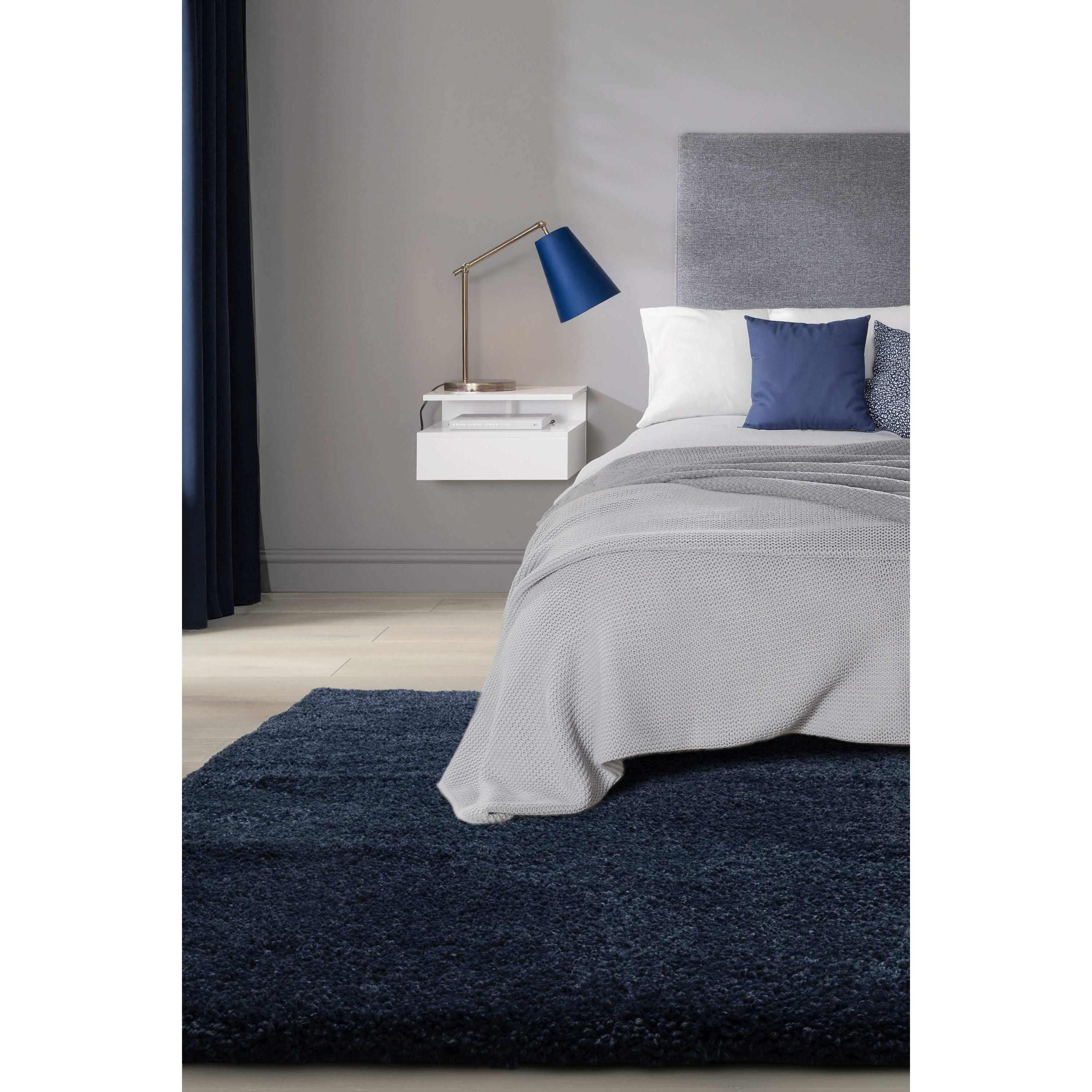 Homemaker  Luxury Shaggy Natural Rug - Blue - 160x230cm