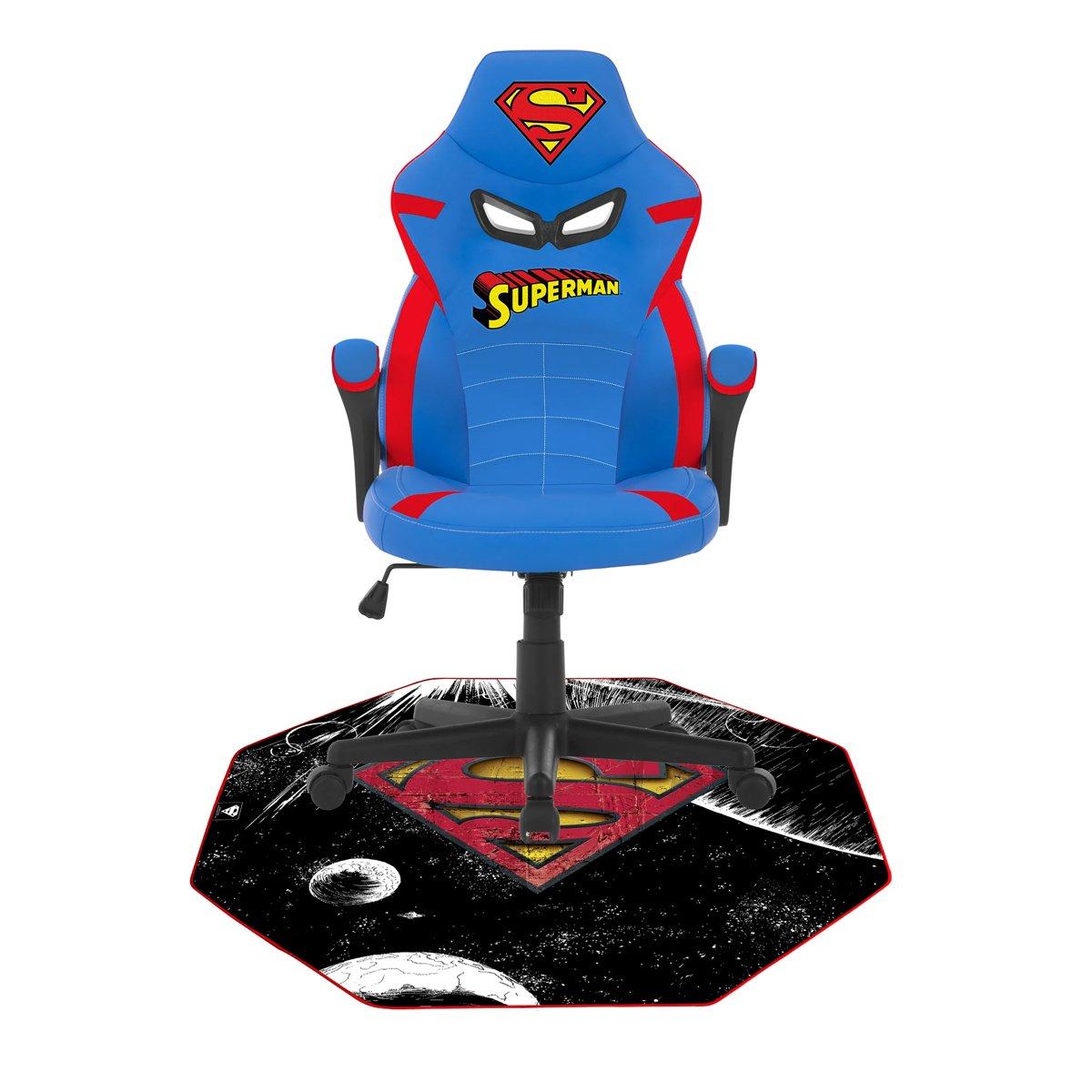 Black / Red - Subsonic - Superman Officially Licensed Gaming Floor Mat - 2
