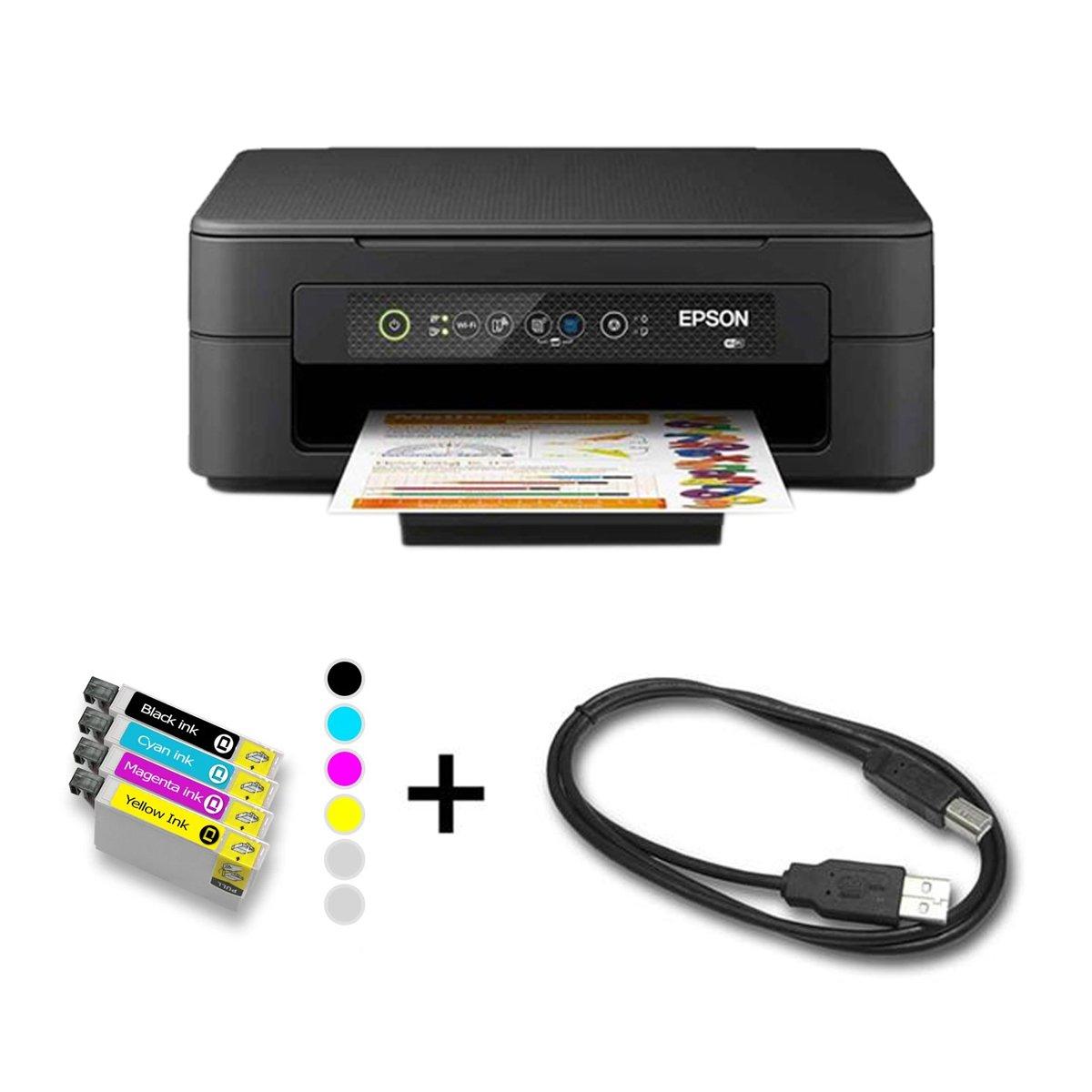 Black - Epson - XP-2200 All-in-One Printer Bundle with Cable & Ink