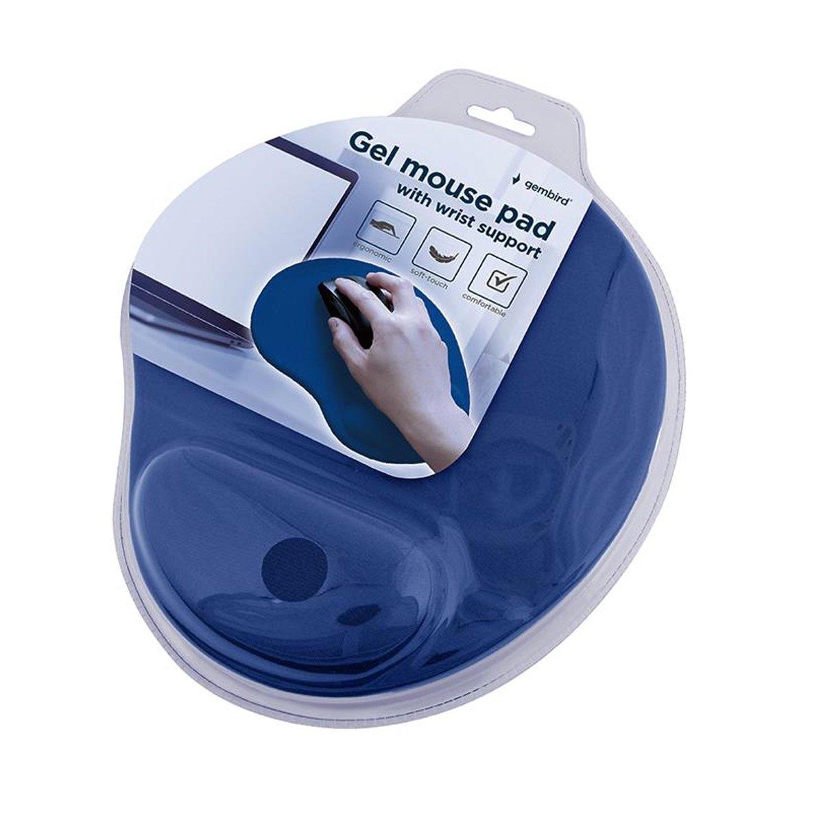 Blue - Gembird - Gembird Gel Mouse Pad with Wrist Support - Blue - 1