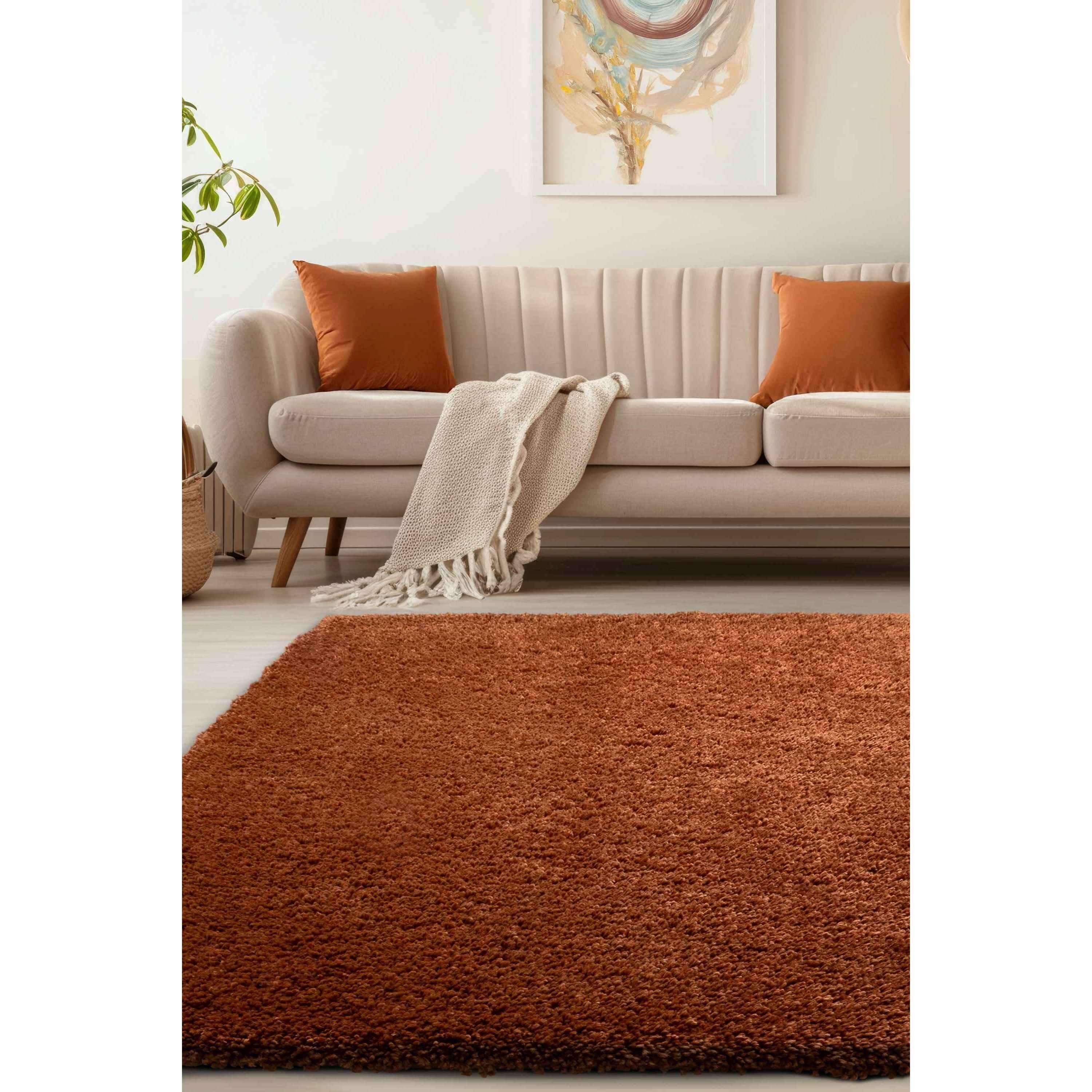 Terracotta - Homemaker - Luxury Shaggy Terracotta Rug - 1