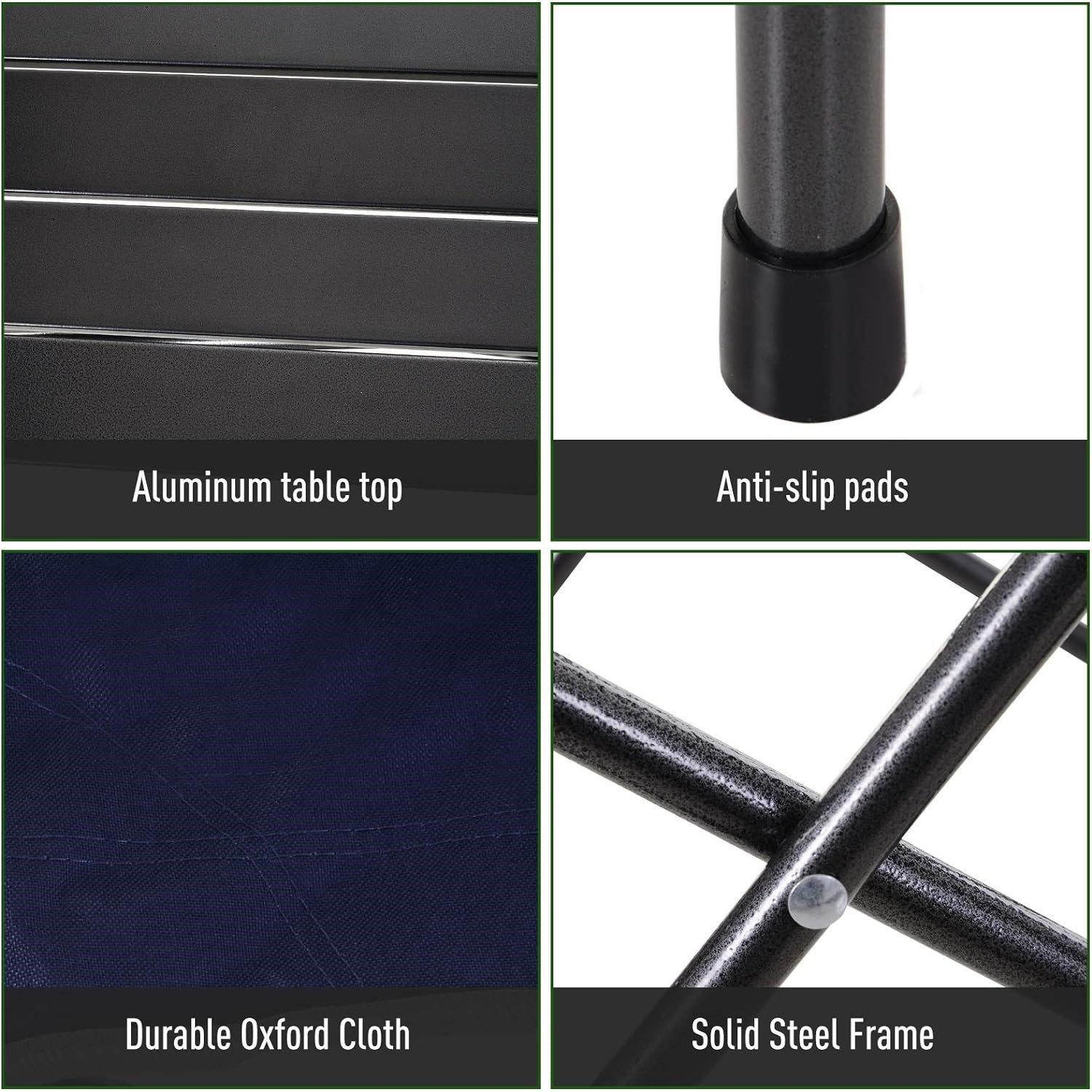 Blue - Outsunny - Outsunny Oxford Cloth 4 Seat Camping Table & Chair - 3