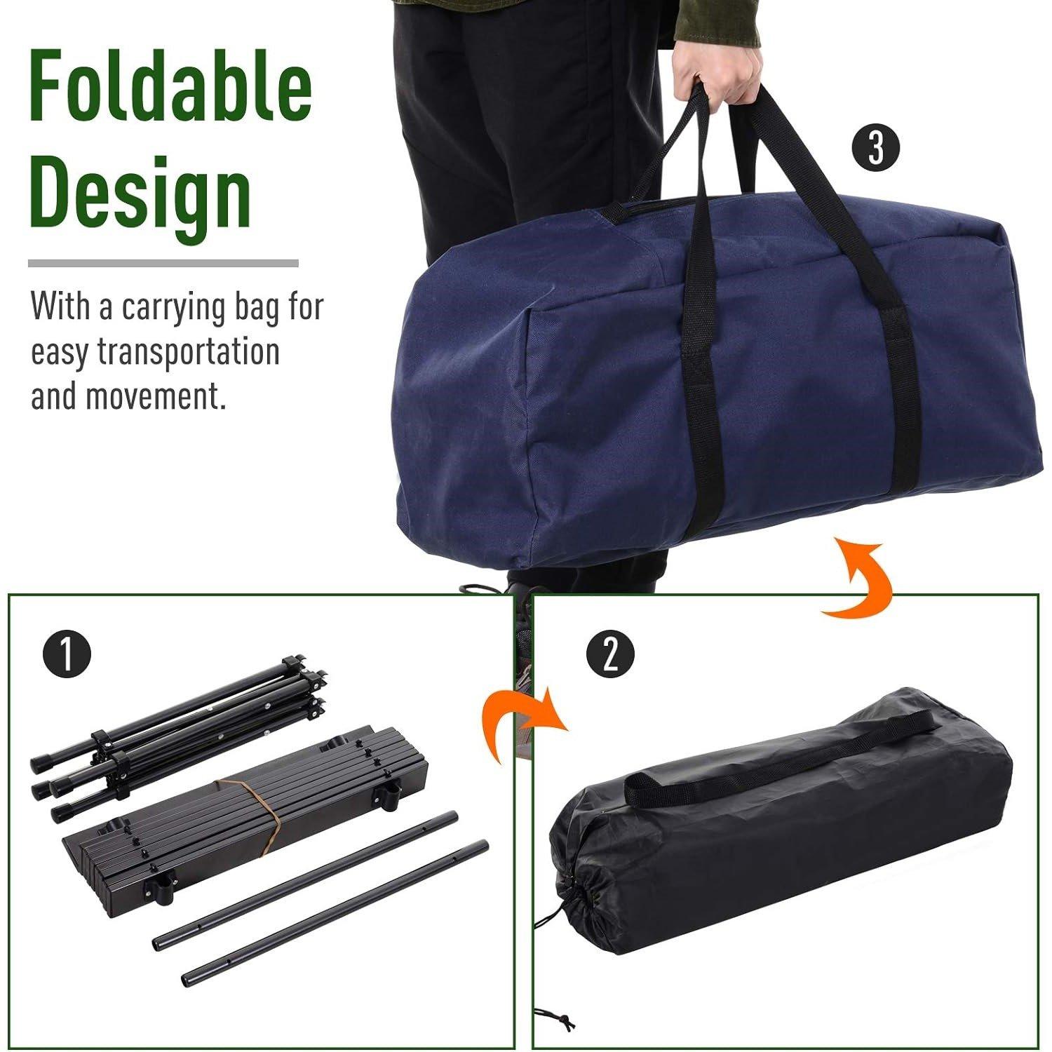 Blue - Outsunny - Outsunny Oxford Cloth 4 Seat Camping Table & Chair - 4