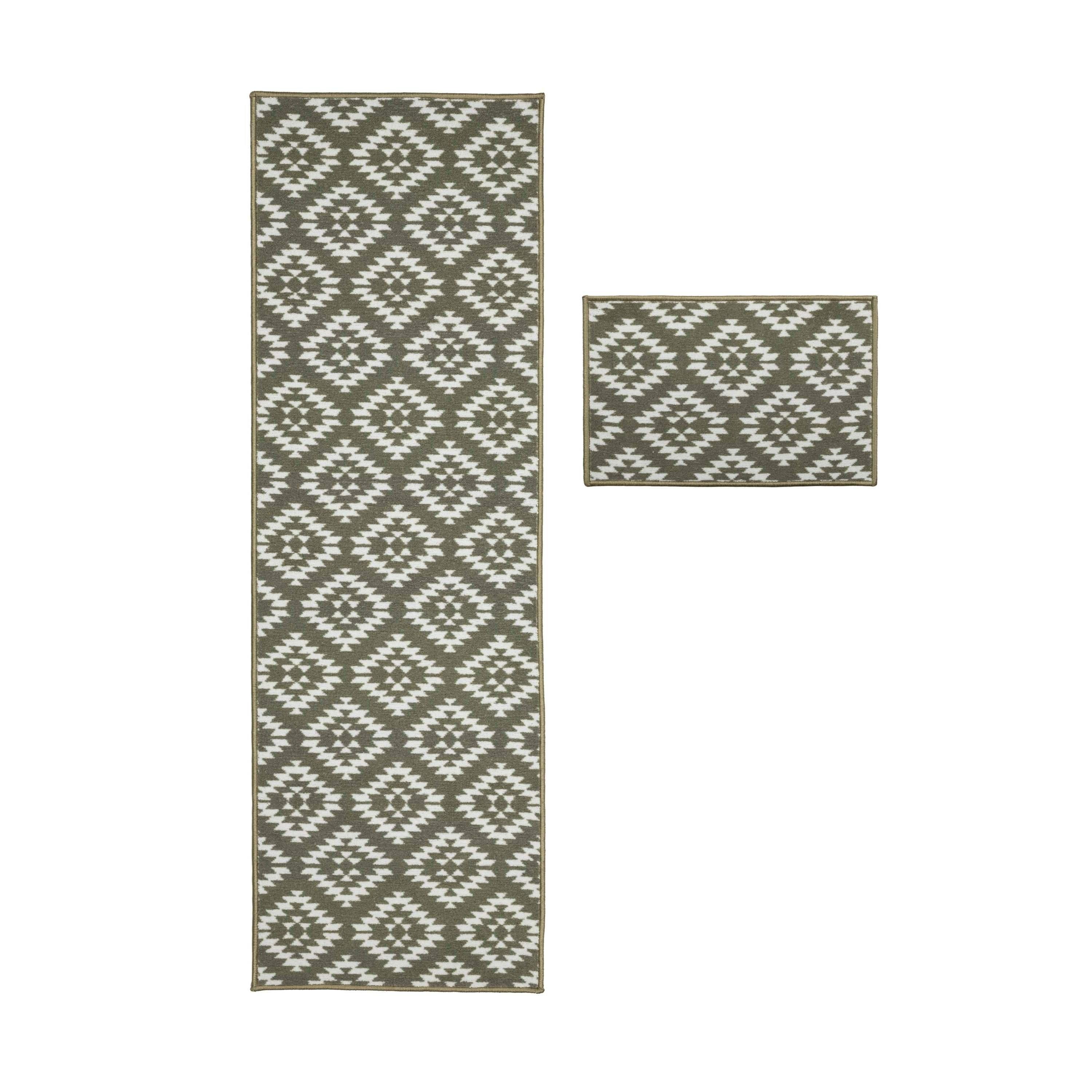 Green - Homemaker - Deco Mat Aztec Green Runner & Mat - 2