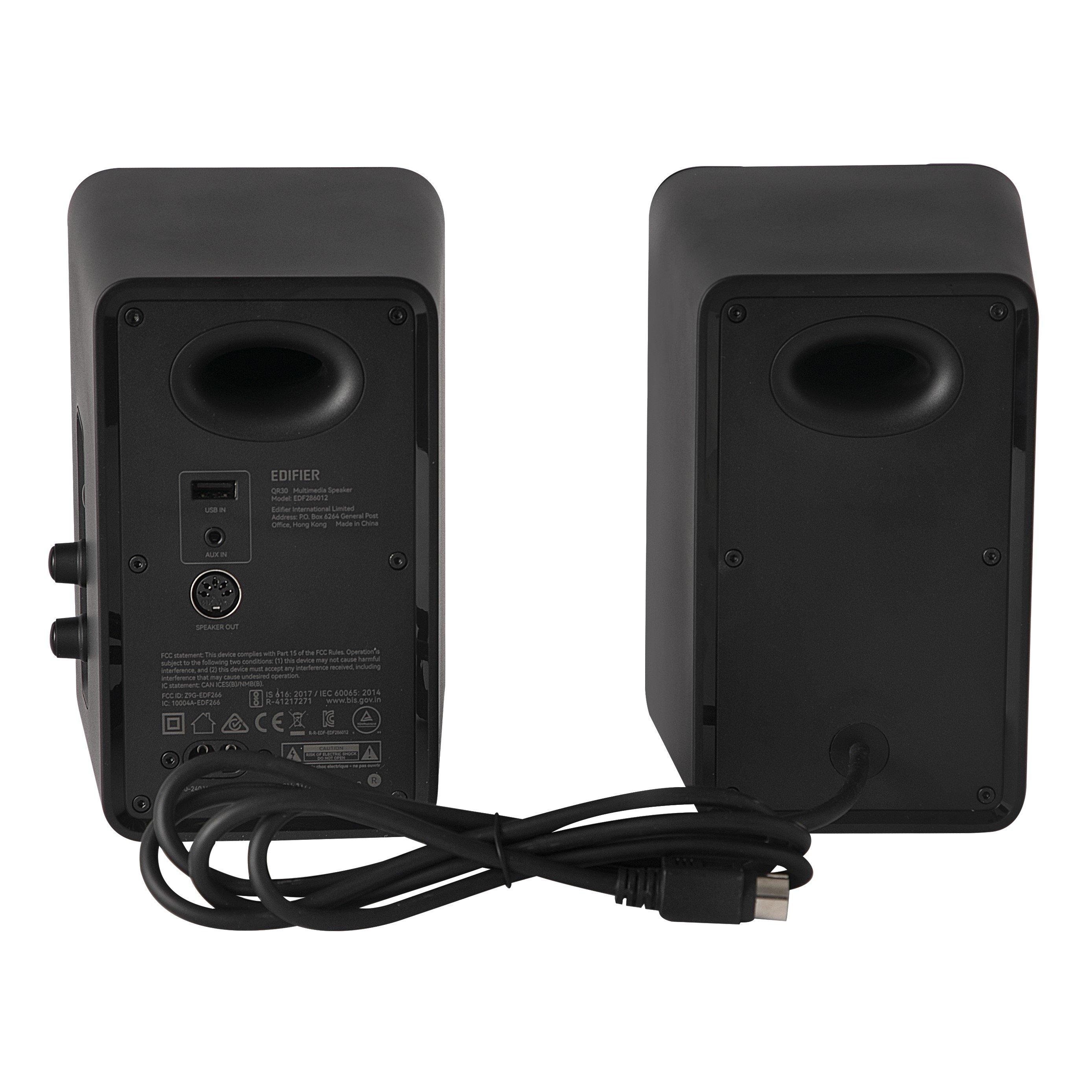 Black - Edifier - QR30 2.0 Active Desktop Bluetooth Speaker - Black - 4