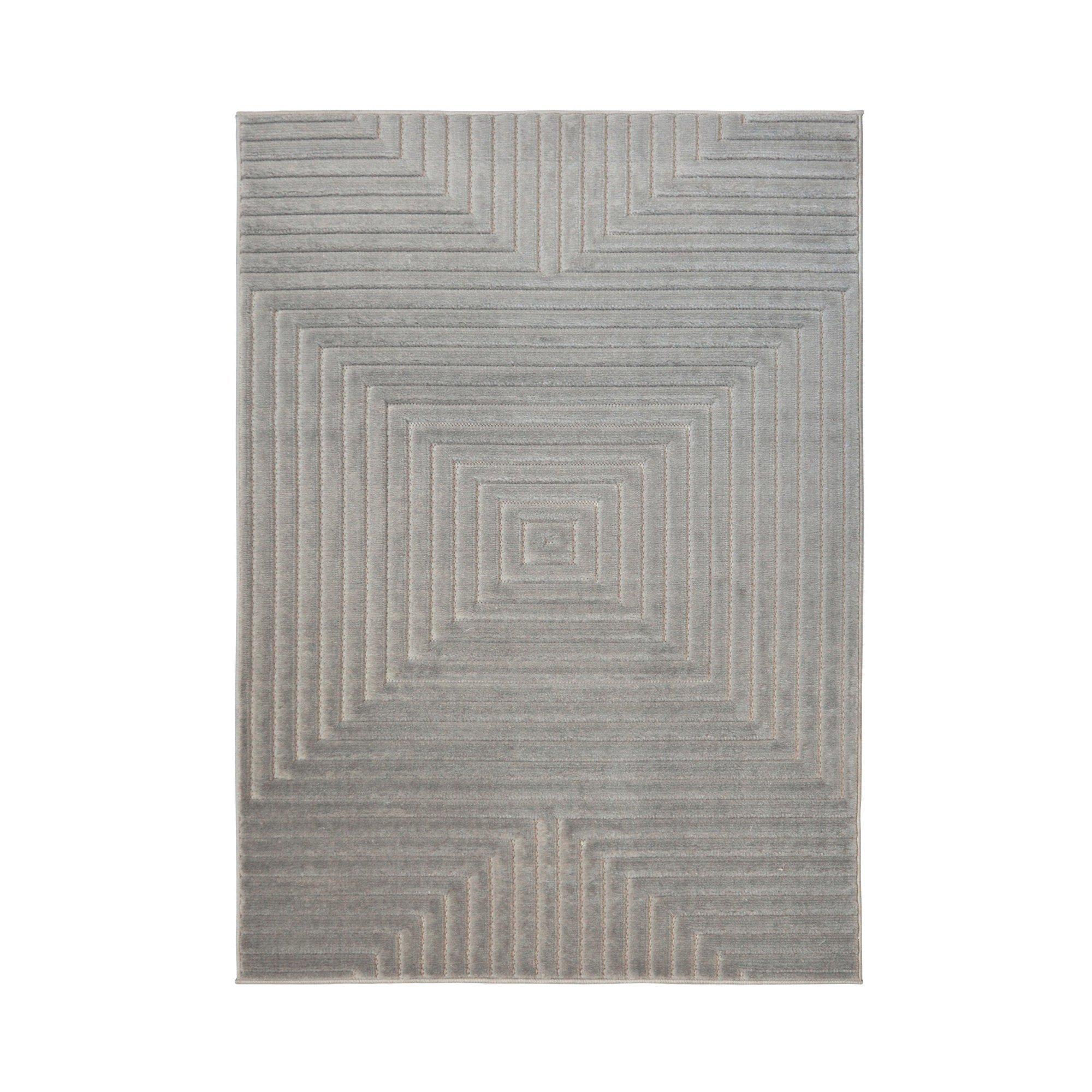 Grey - Homemaker - Malmo Squares Rug Grey - 2