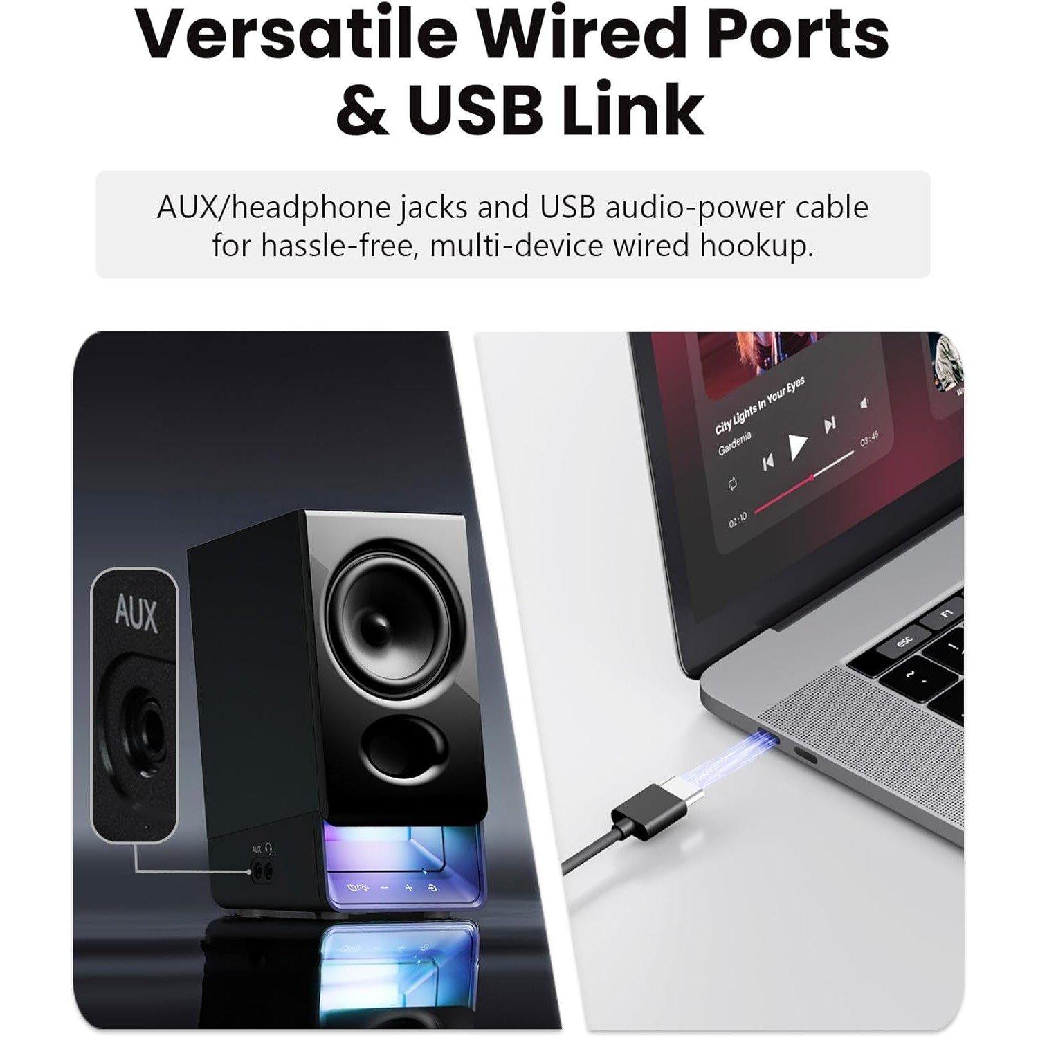 Black - Edifier - R20BT USB-C 2.0 Bluetooth Multimedia Speaker Set - 4