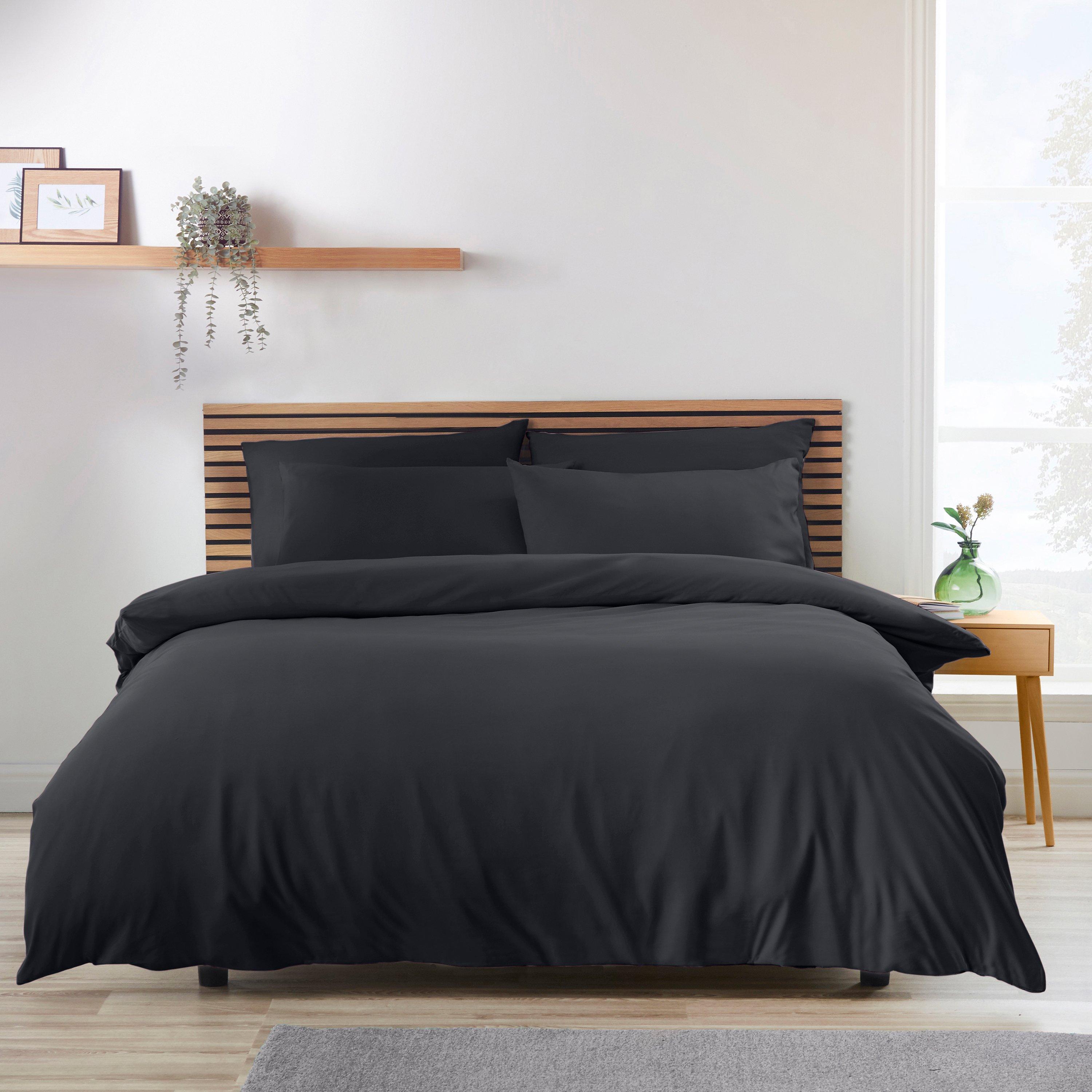 Black - Catherine Lansfield - So Soft Non-Iron Duvet Cover Set - 1