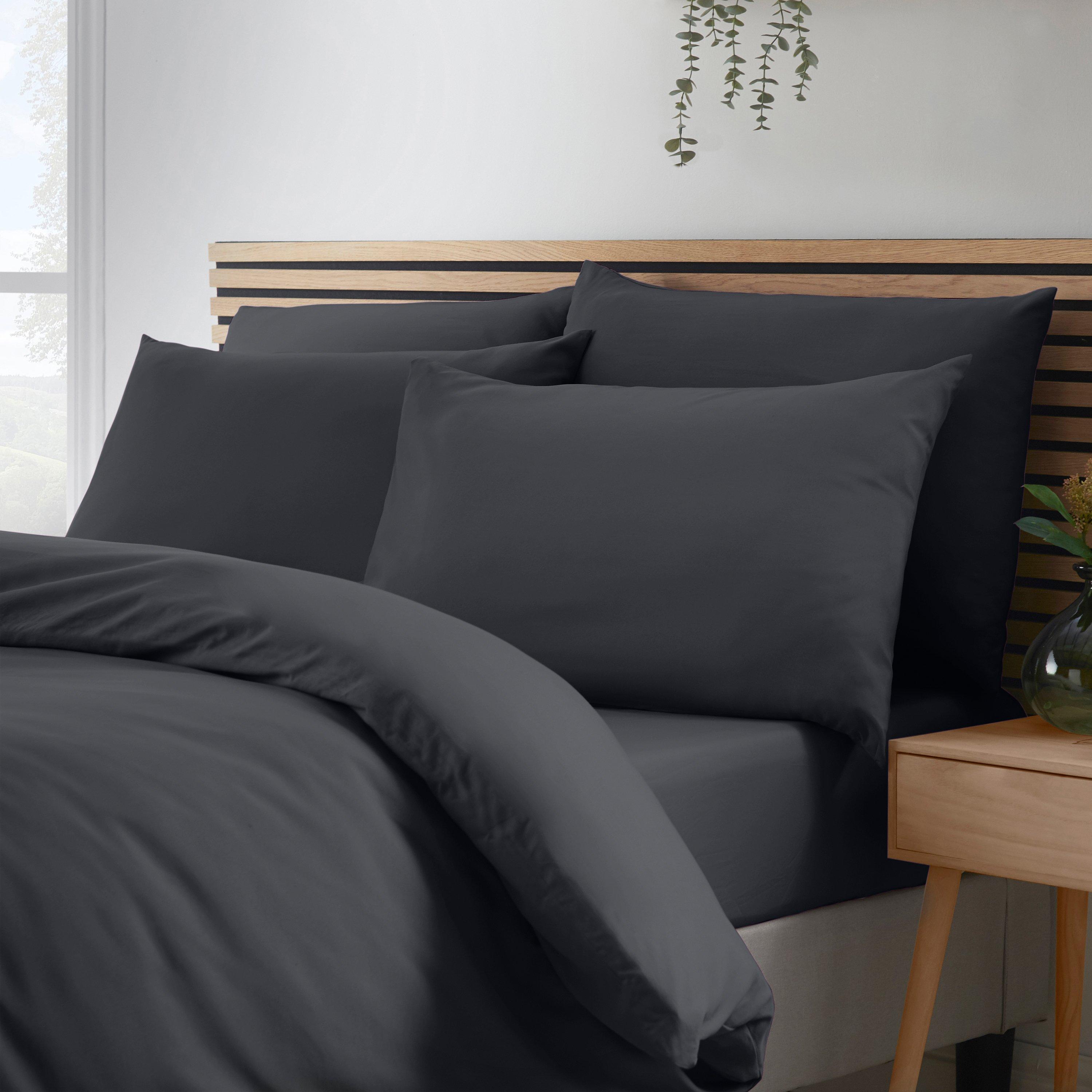 Black - Catherine Lansfield - So Soft Non-Iron Duvet Cover Set - 3
