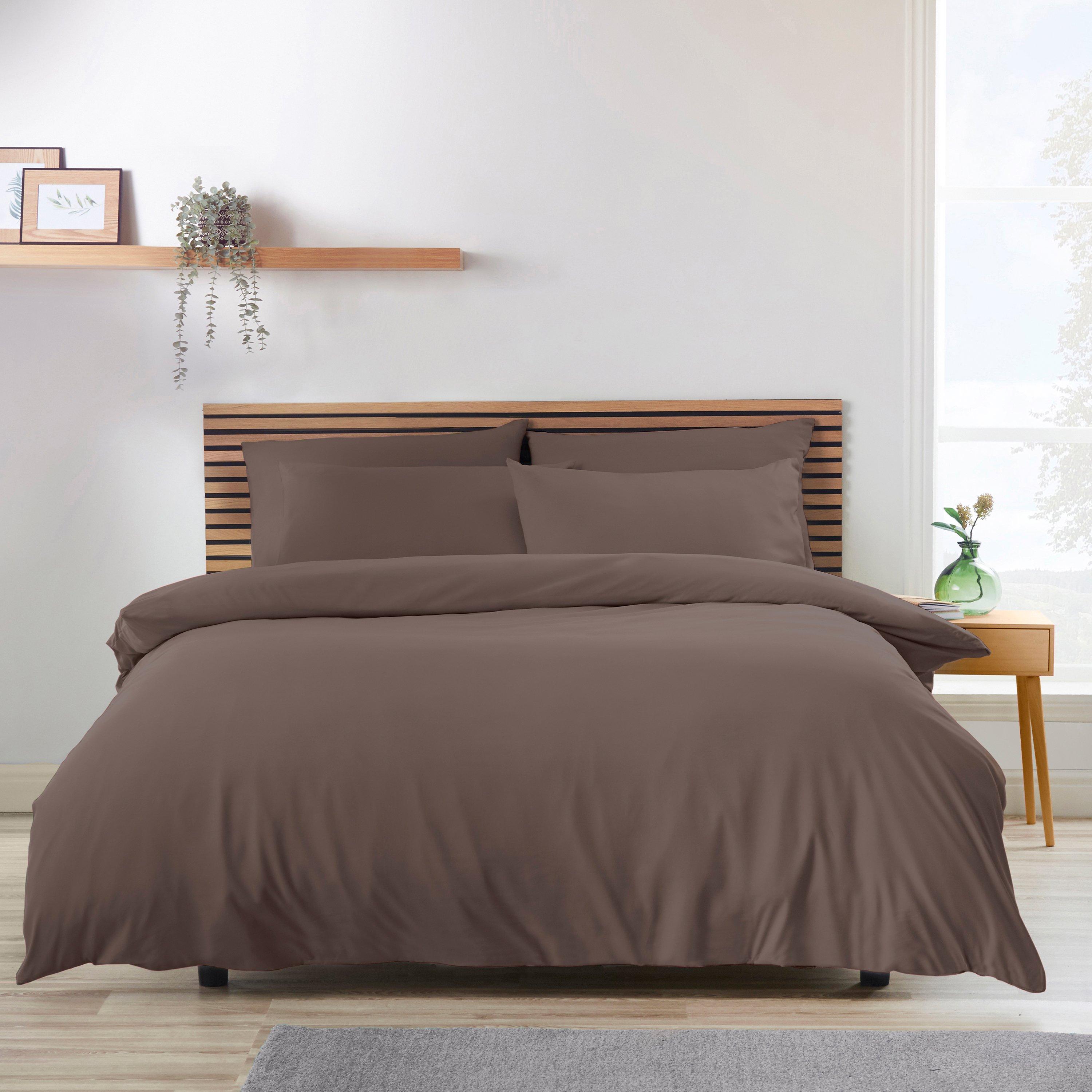 Rackhams So Soft Non-Iron Duvet Cover Set Chocolate - Double - Chocolate - Image 5