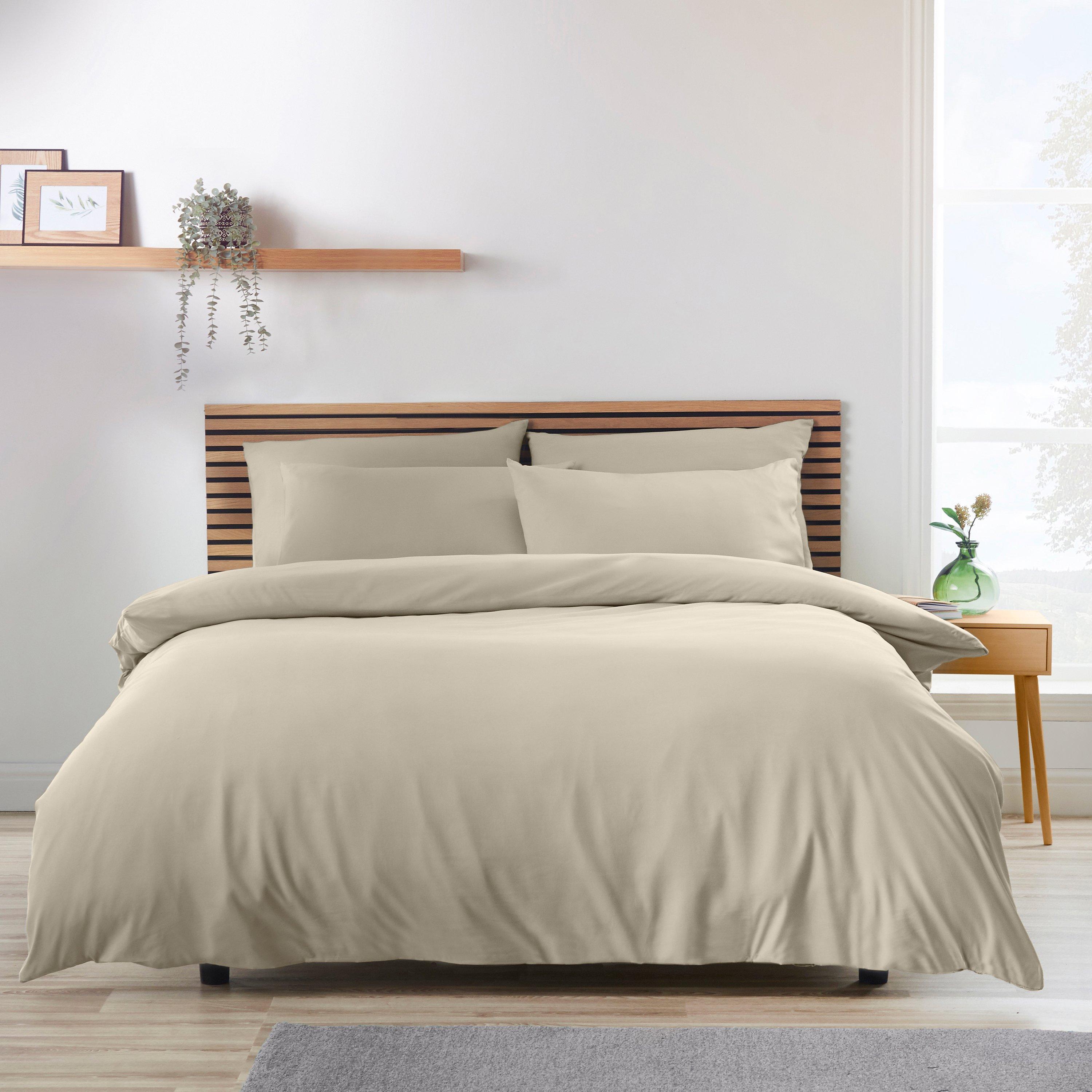 Catherine Lansfield  So Soft Non-Iron Duvet Cover Set - Natural - Double