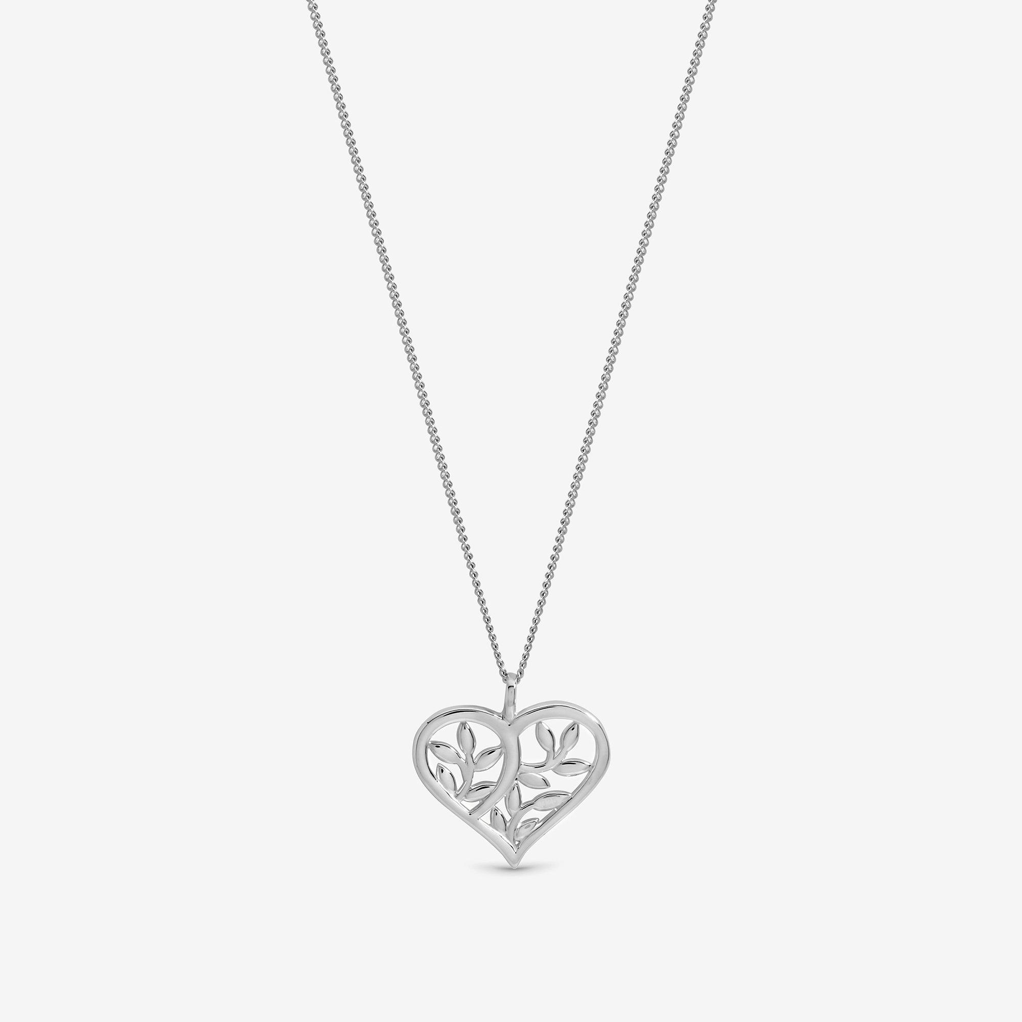 Silver - Inicio - Sterling Silver Plated Tree Of Love Pendant - Gift