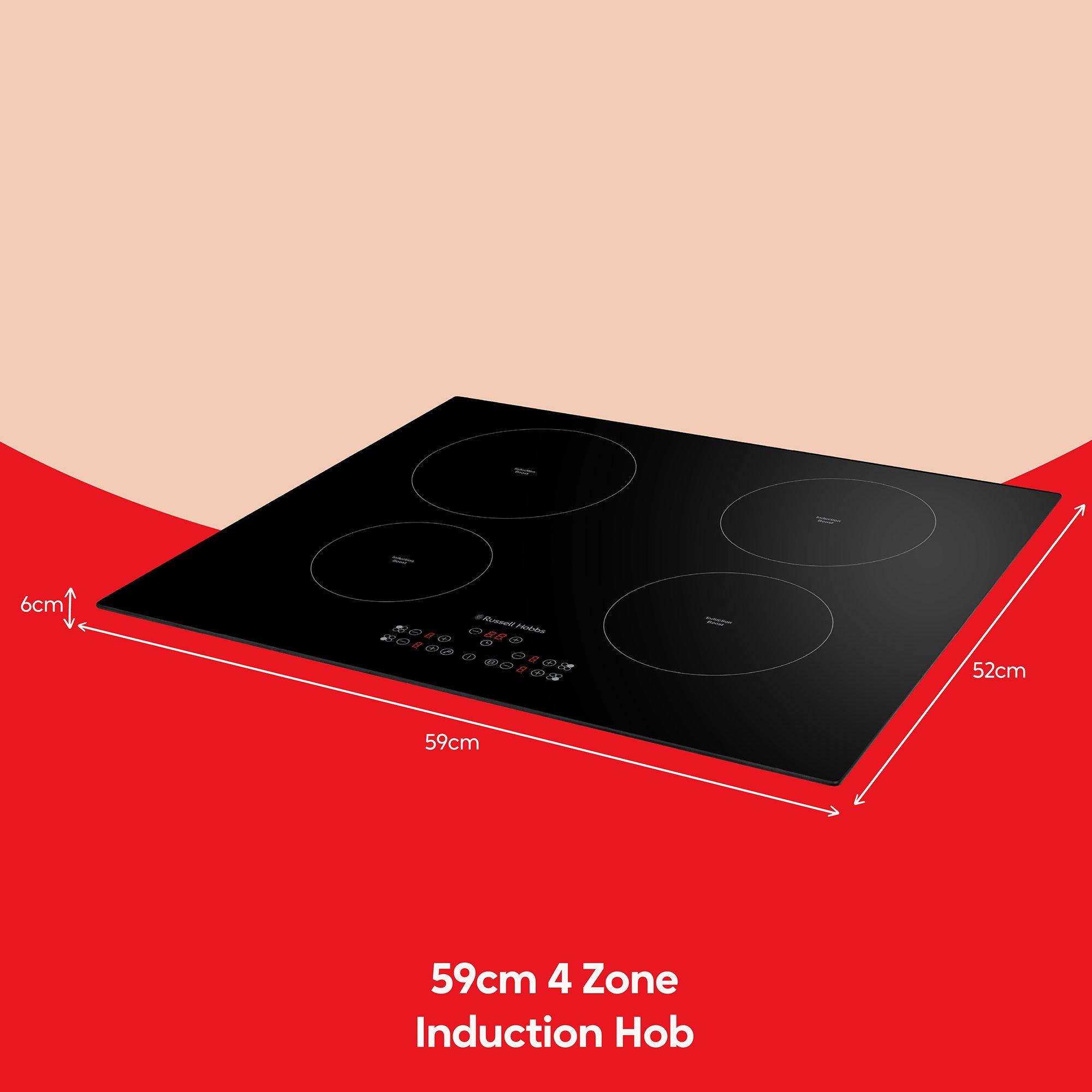 Black - Russell Hobbs - RH60IH413B 59cm 4 Zone Induction Hob in Black - 2