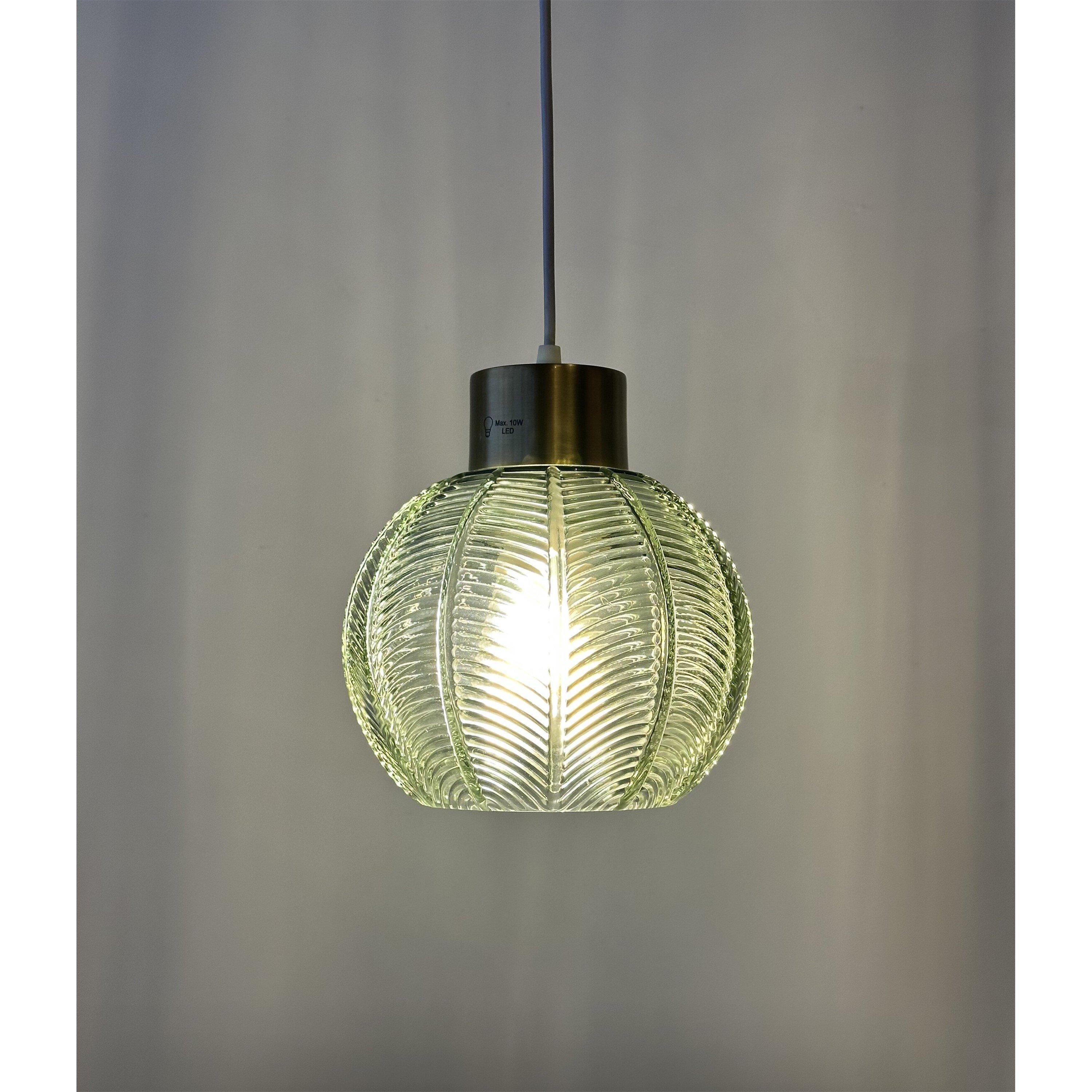 Green - K Living - Leaves Green Glass Light Pendant - 3