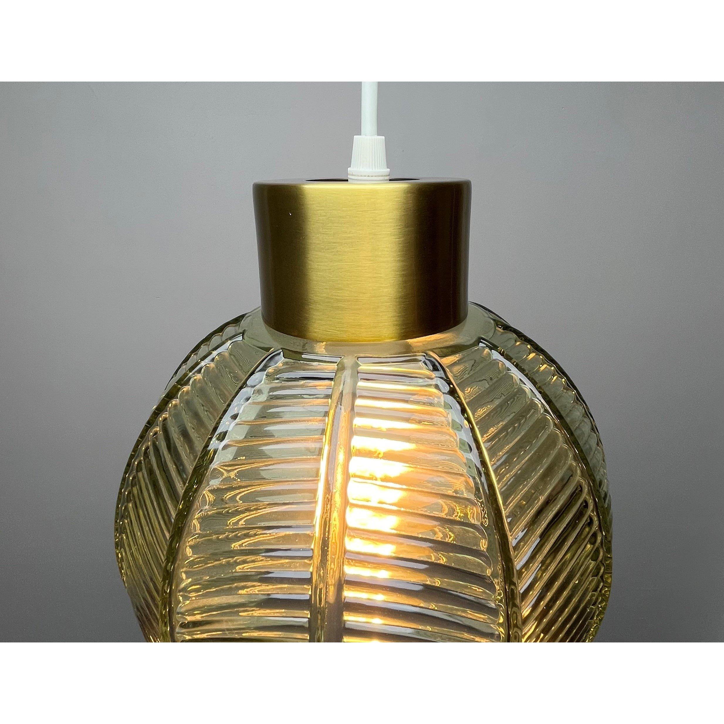 Green - K Living - Leaves Green Glass Light Pendant - 5