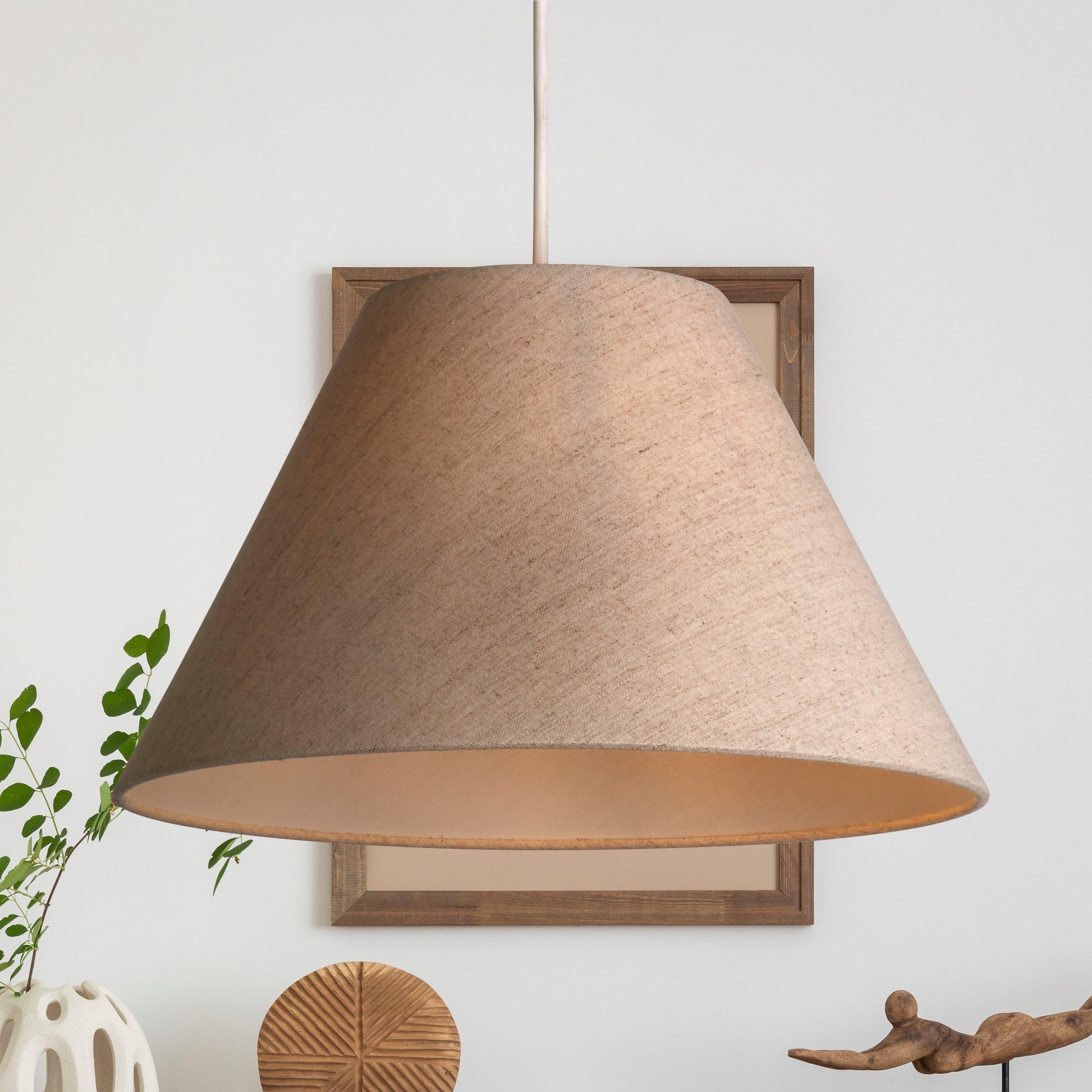Natural - Lighting Collection - Luna Linen Natural Tapered Shade - 1