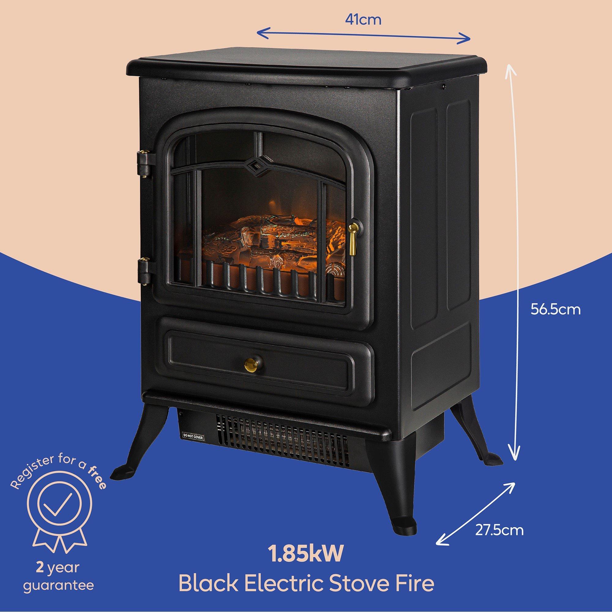 Black - Russell Hobbs - RHEFSTV1002B 1.85 kW Electric Stove Fire, Black - 2