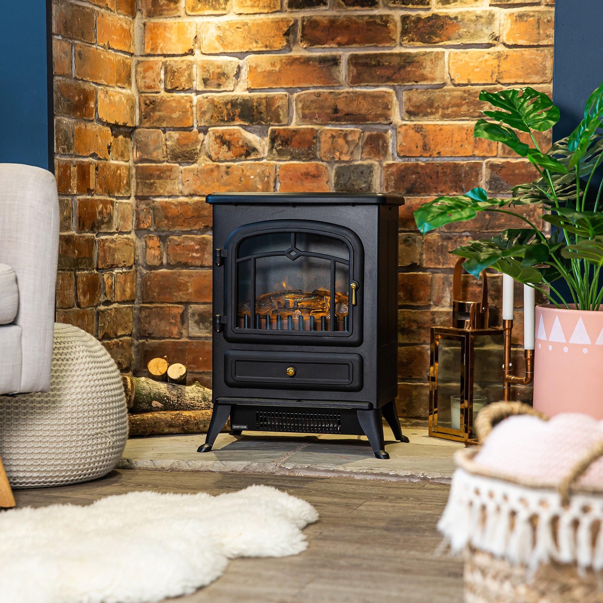 Black - Russell Hobbs - RHEFSTV1002B 1.85 kW Electric Stove Fire, Black - 3