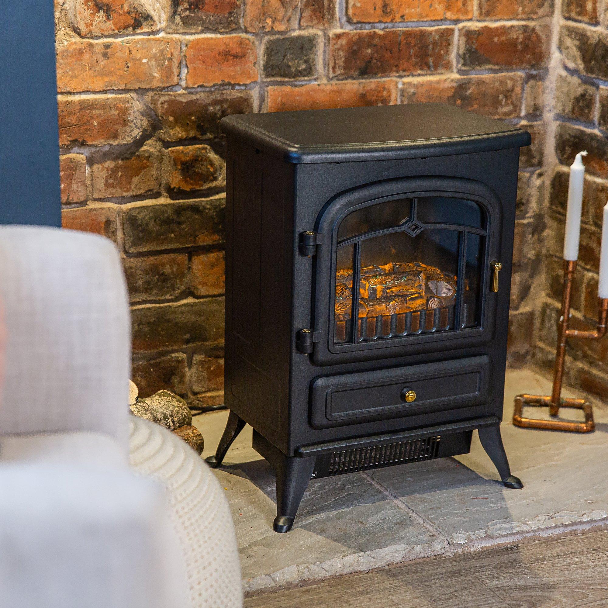 Black - Russell Hobbs - RHEFSTV1002B 1.85 kW Electric Stove Fire, Black - 4