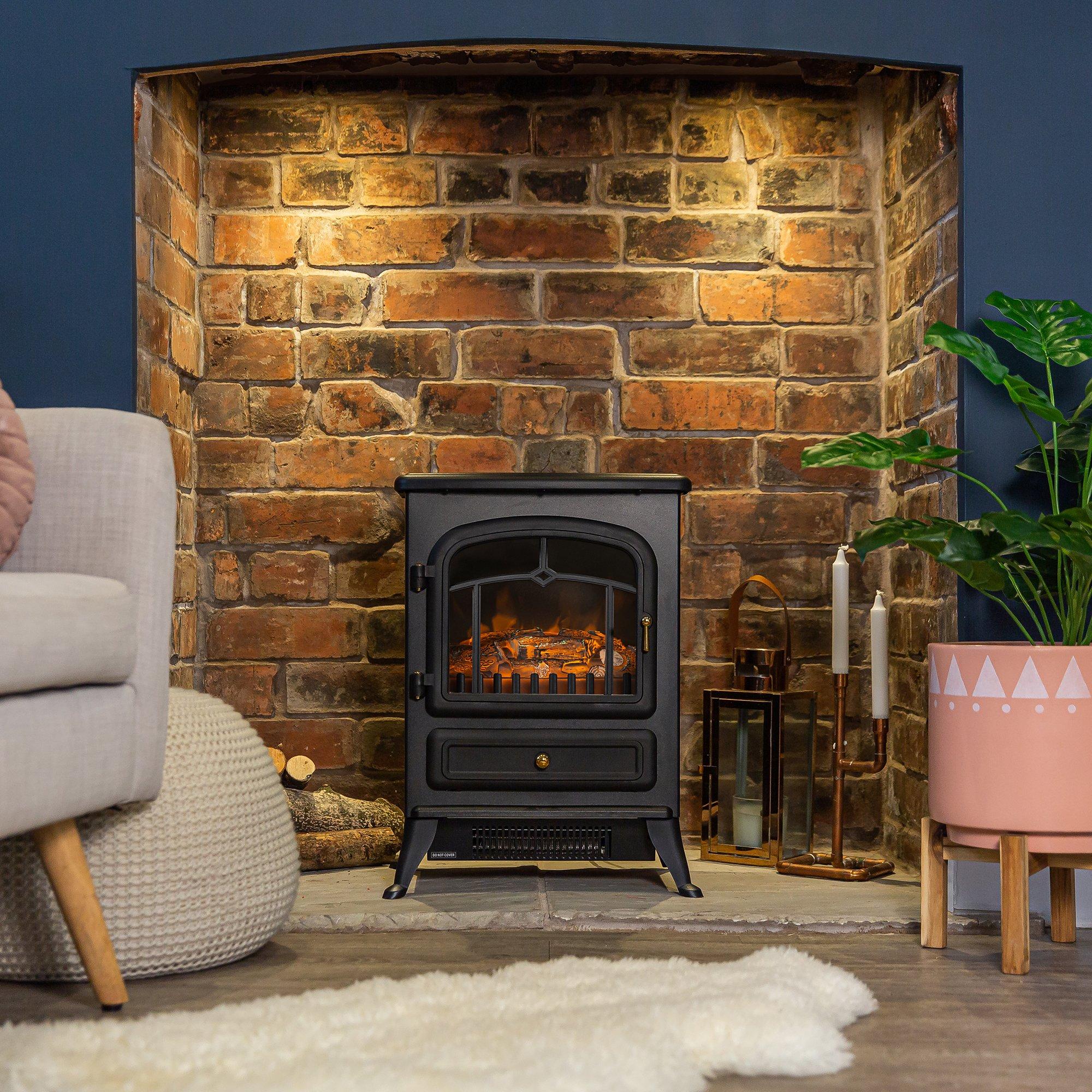 Black - Russell Hobbs - RHEFSTV1002B 1.85 kW Electric Stove Fire, Black - 5