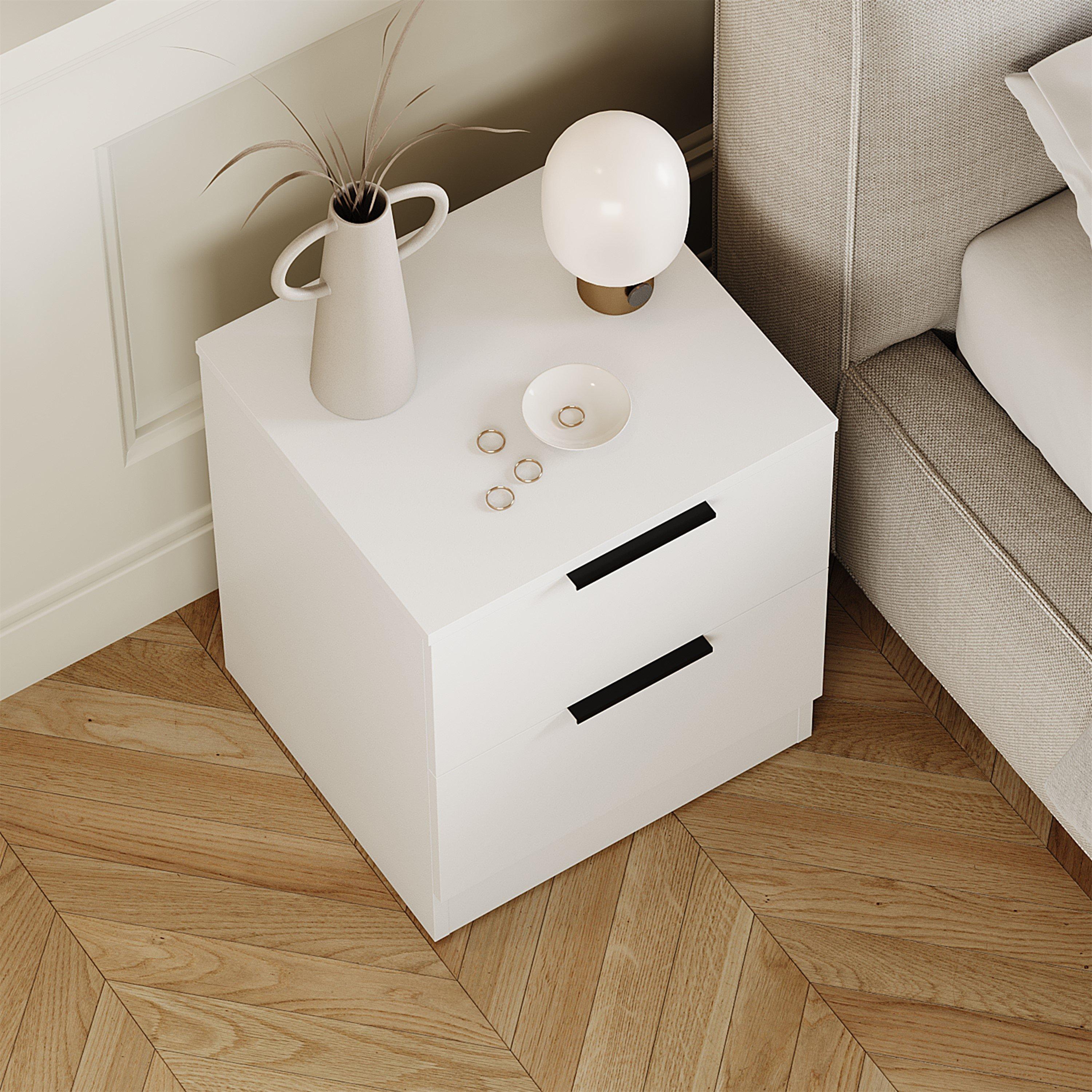 White - Lassic - Trega 2 Drawer Bedside Chest - 6