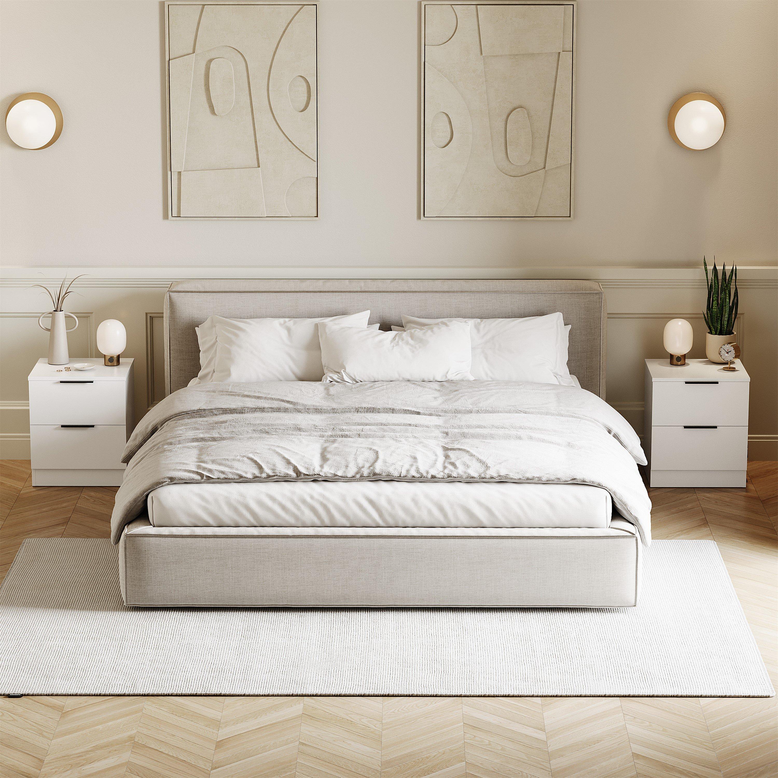 White - Lassic - Trega 2 Drawer Bedside Chest - 8