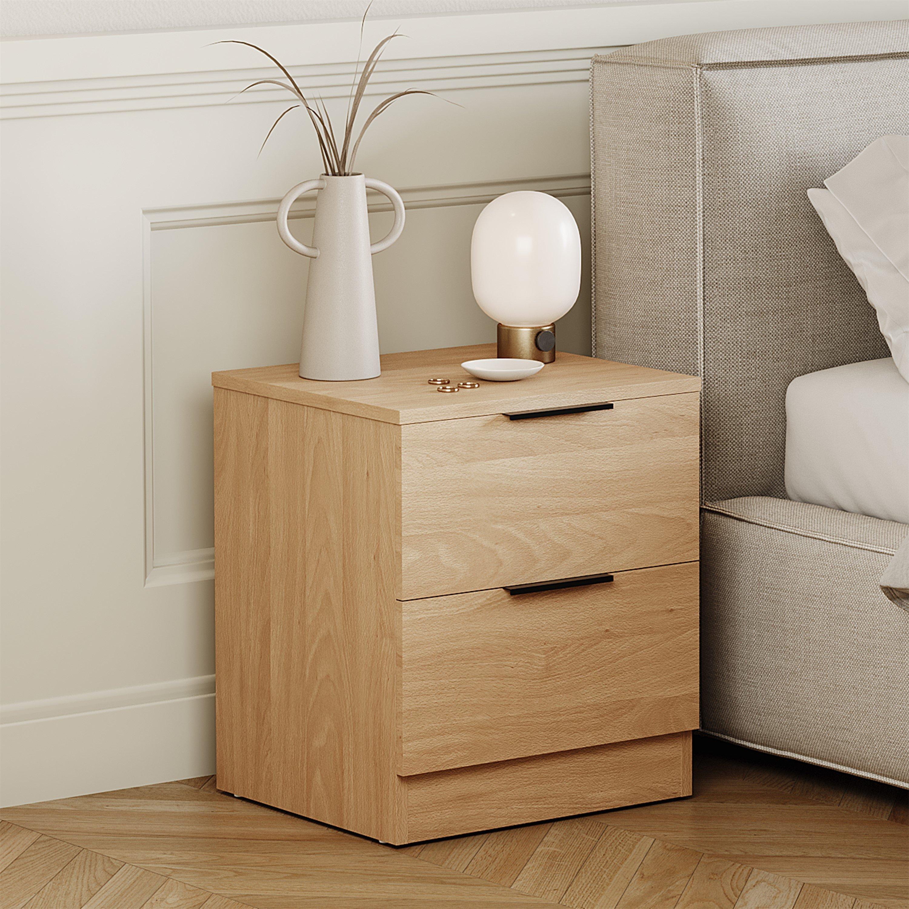 Lassic  Trega 2 Drawer Bedside Chest - Pine - 2 Drawer