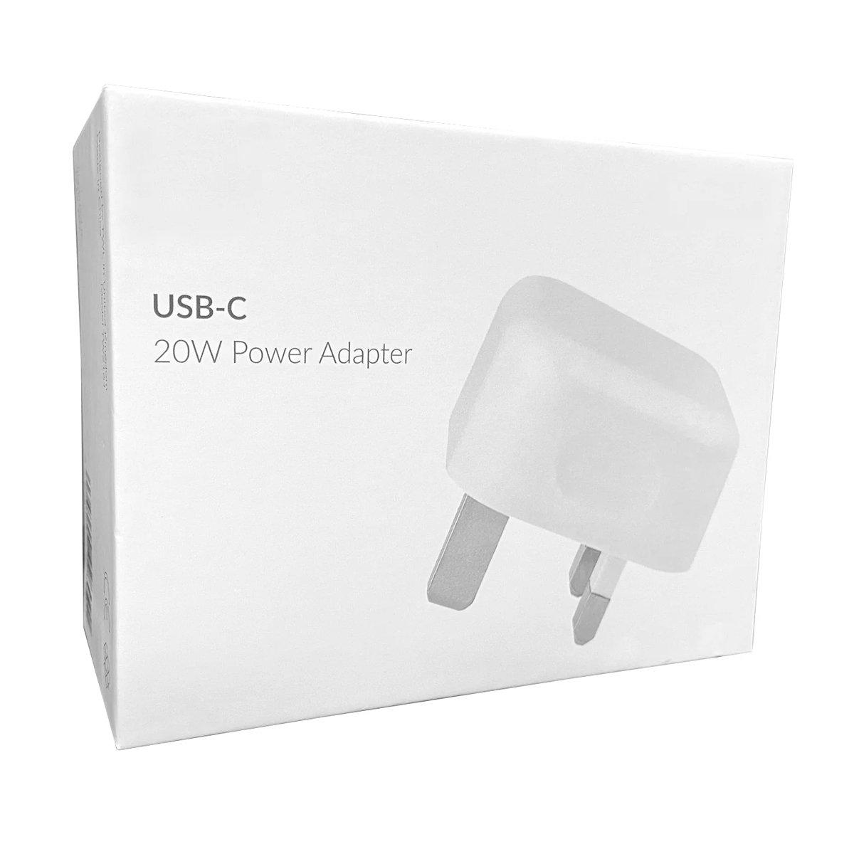 White - Generic - 20W USB-C Fast Charger 3-Pin Power Adapter Plug - 2