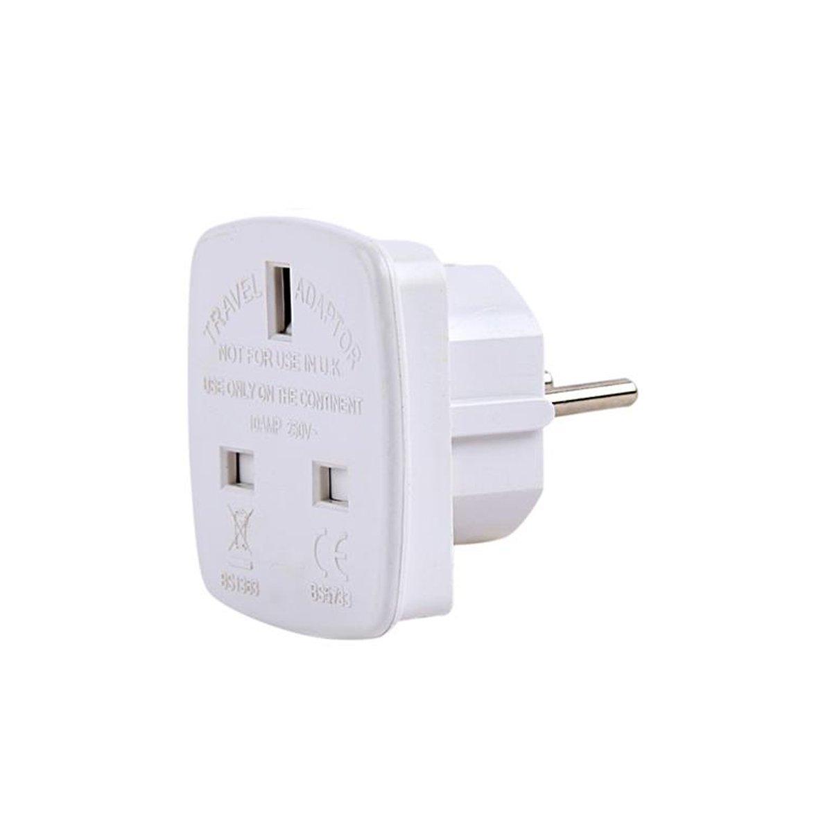 White - Cablexpert - UK 3-Pin to EU Plug 7.5A Power Adapter - Pack of 8 - 2