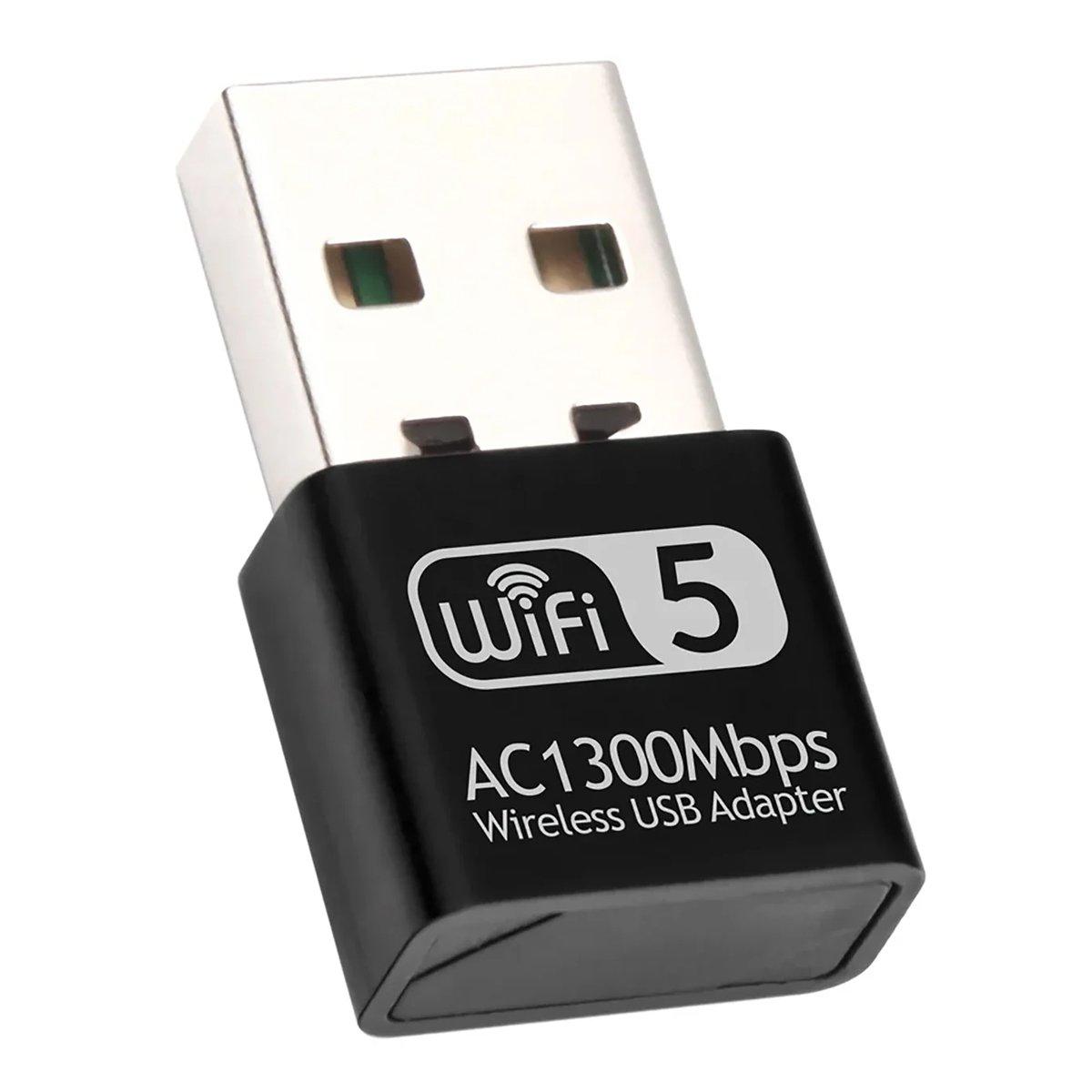 Black - Generic - Dual Band 1300Mbps Wireless USB Adapter - 1