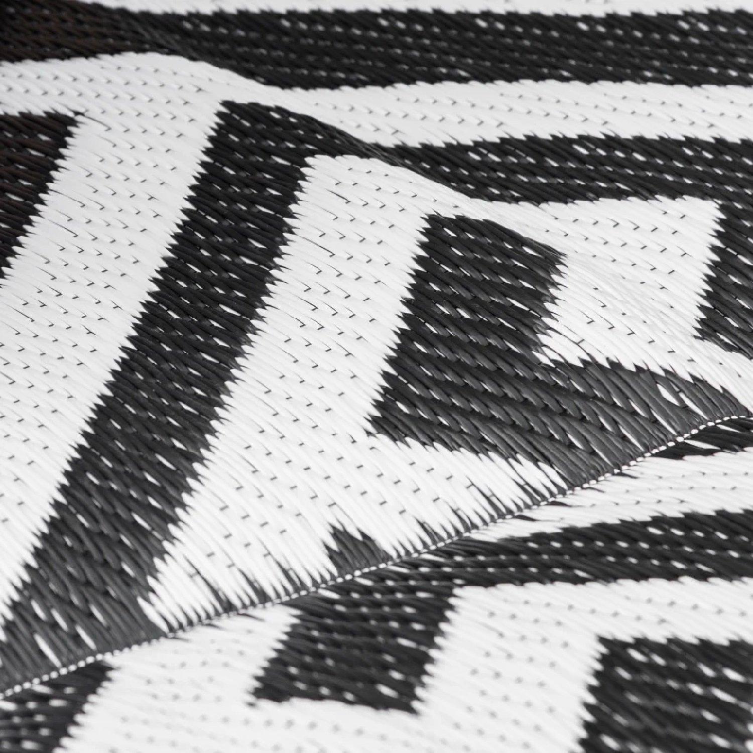 Black - Outsunny - Mat Plastic Straw Reversable Outdoor Rug - 6