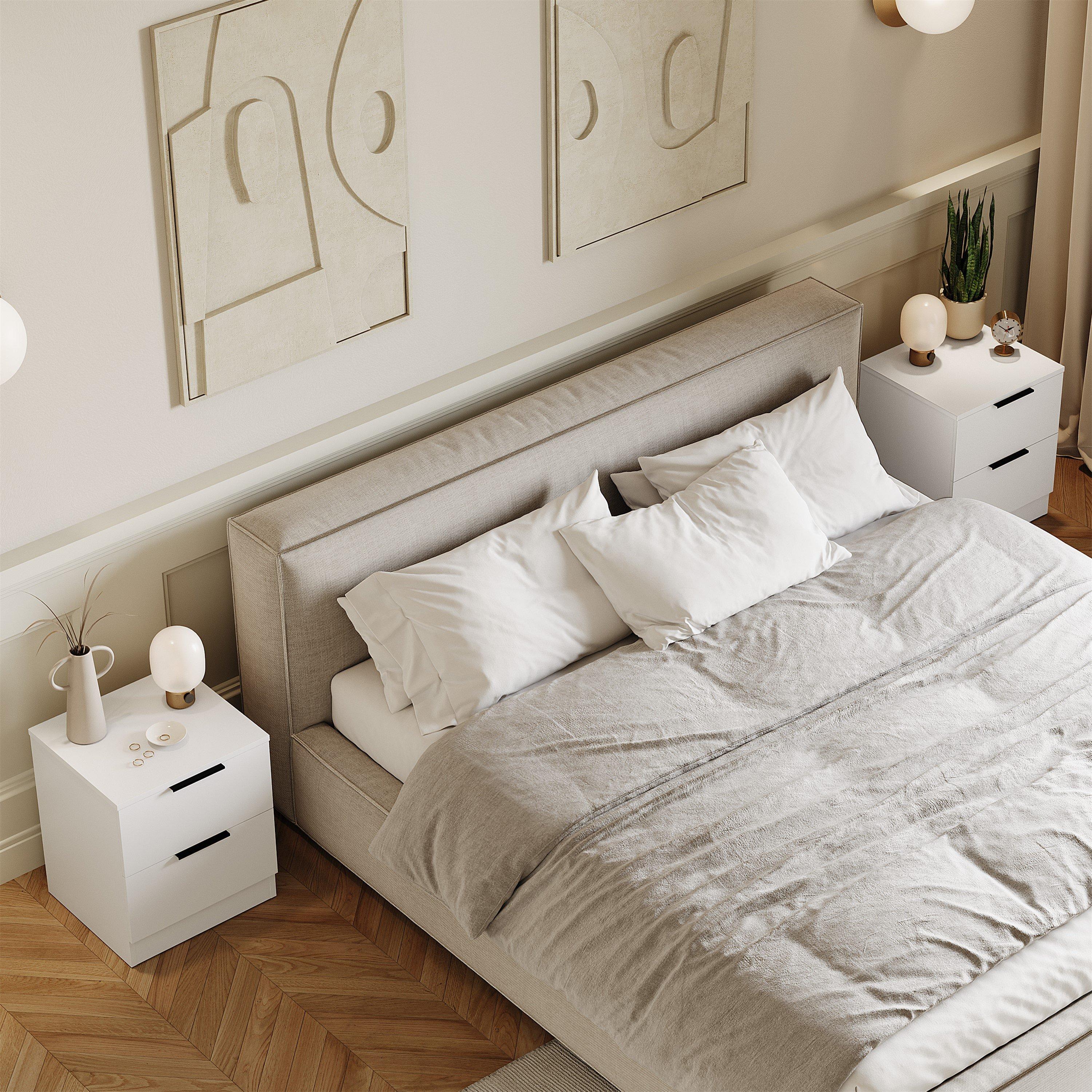 White - Lassic - Trega 2 Drawer Bedside Chest Set Of 2 - 3