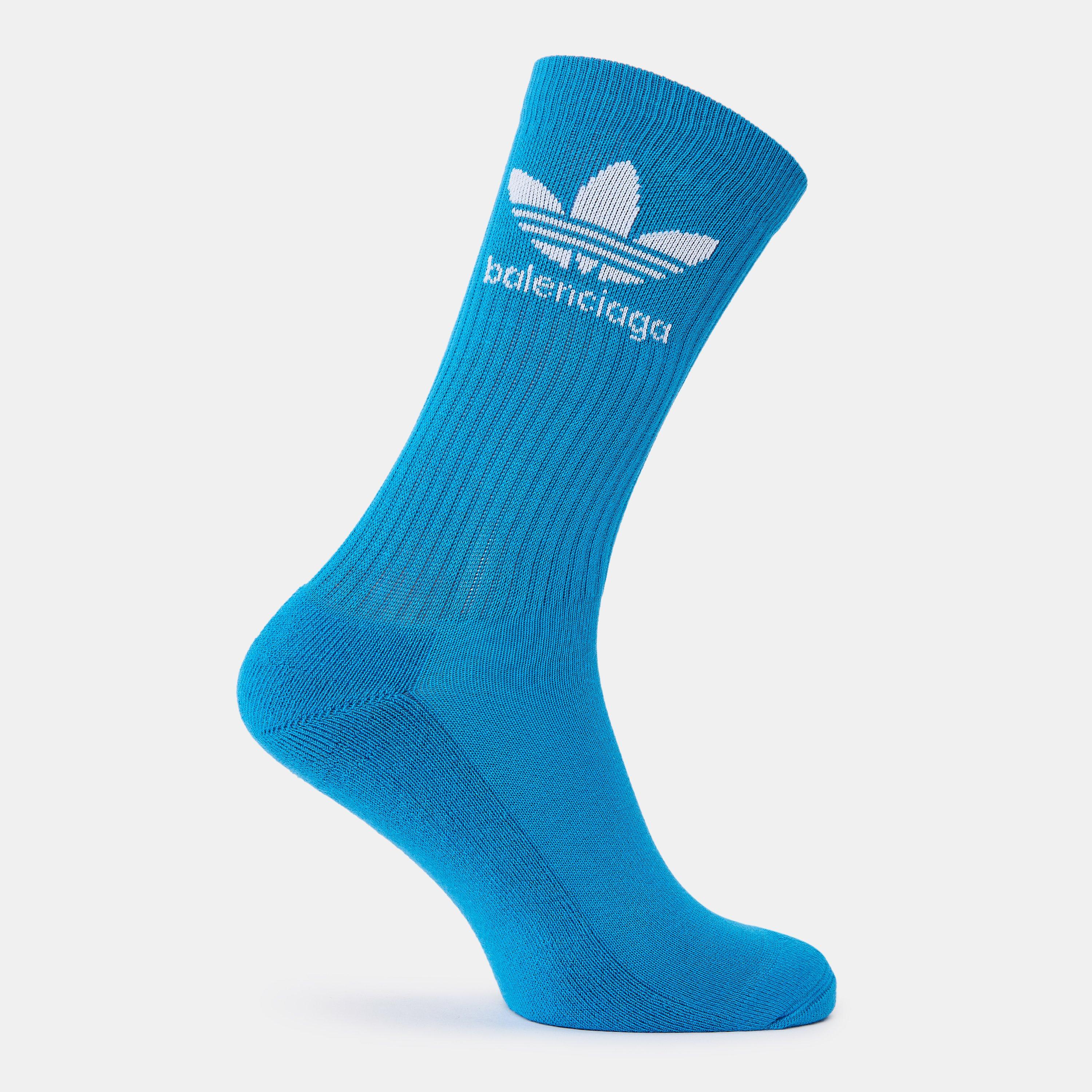 Balenciaga Men's Crew Socks - Blue/White - L (41-43)