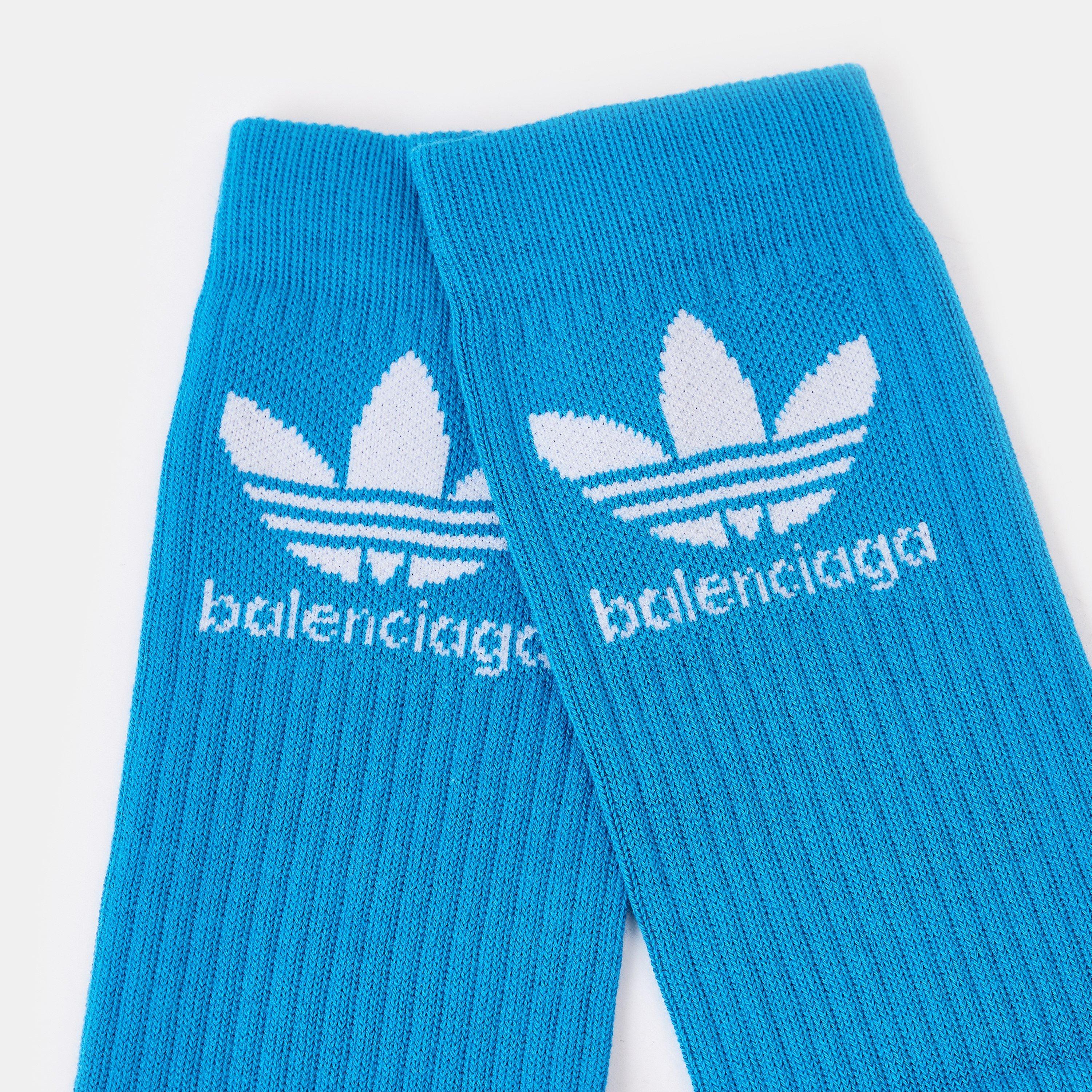 Blue/White - Balenciaga - Men's Crew Socks - 2