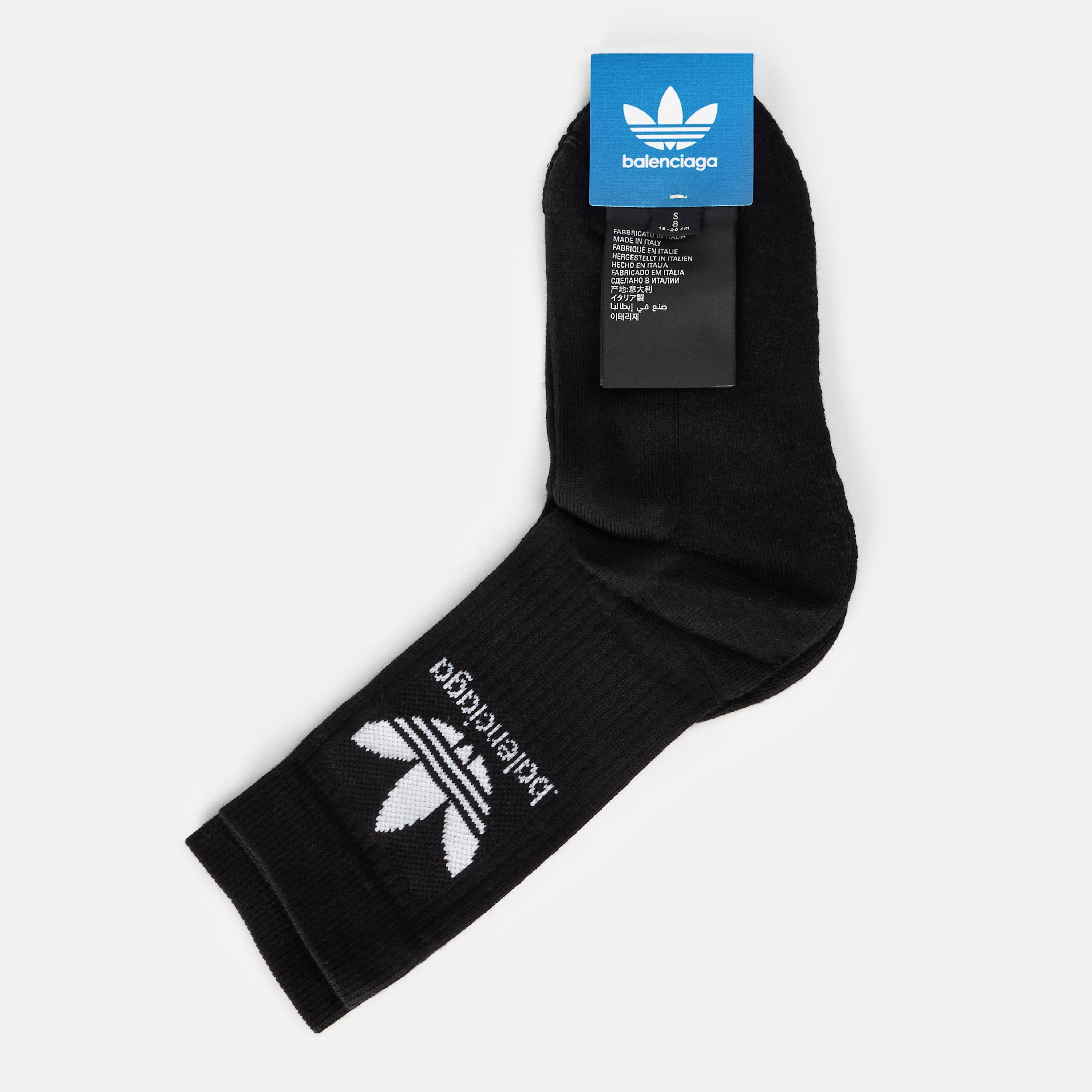 Black/White - Balenciaga - Women's Knit Crew Socks - 2