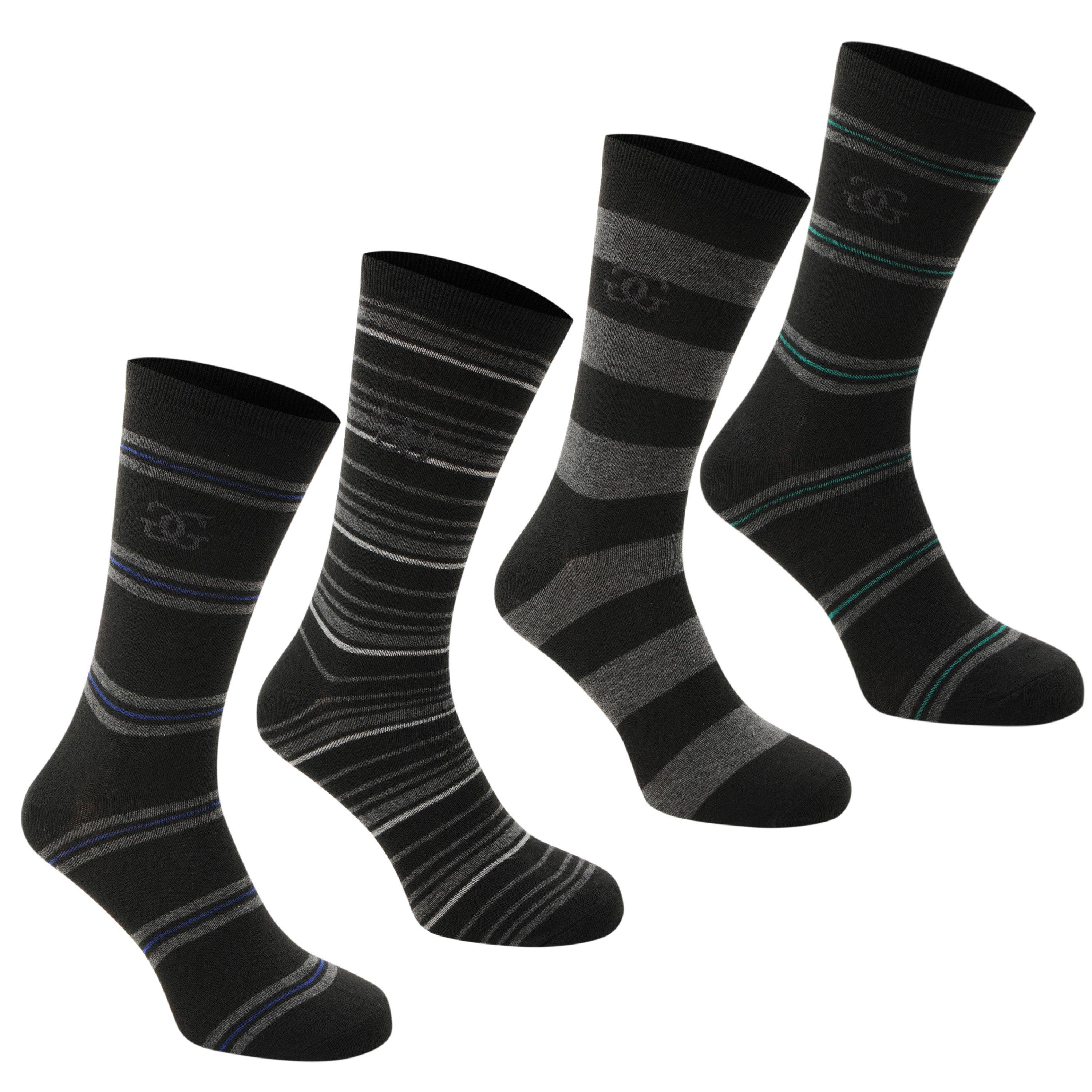Nero/Grigio - Giorgio - 4 Pack Striped Socks Junior - 1