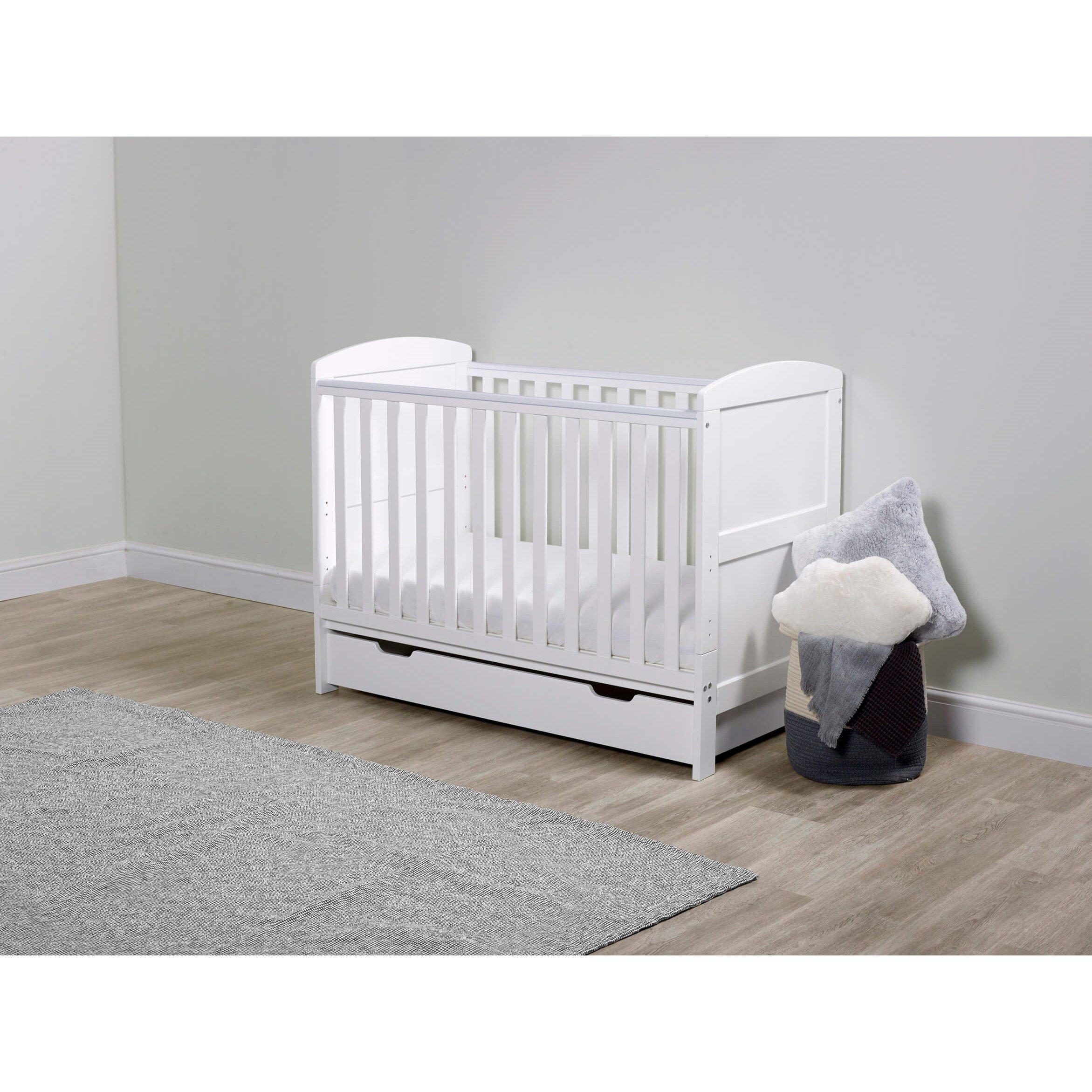Coleby Mini Cot Bed & Under Drawer - White - Image 4