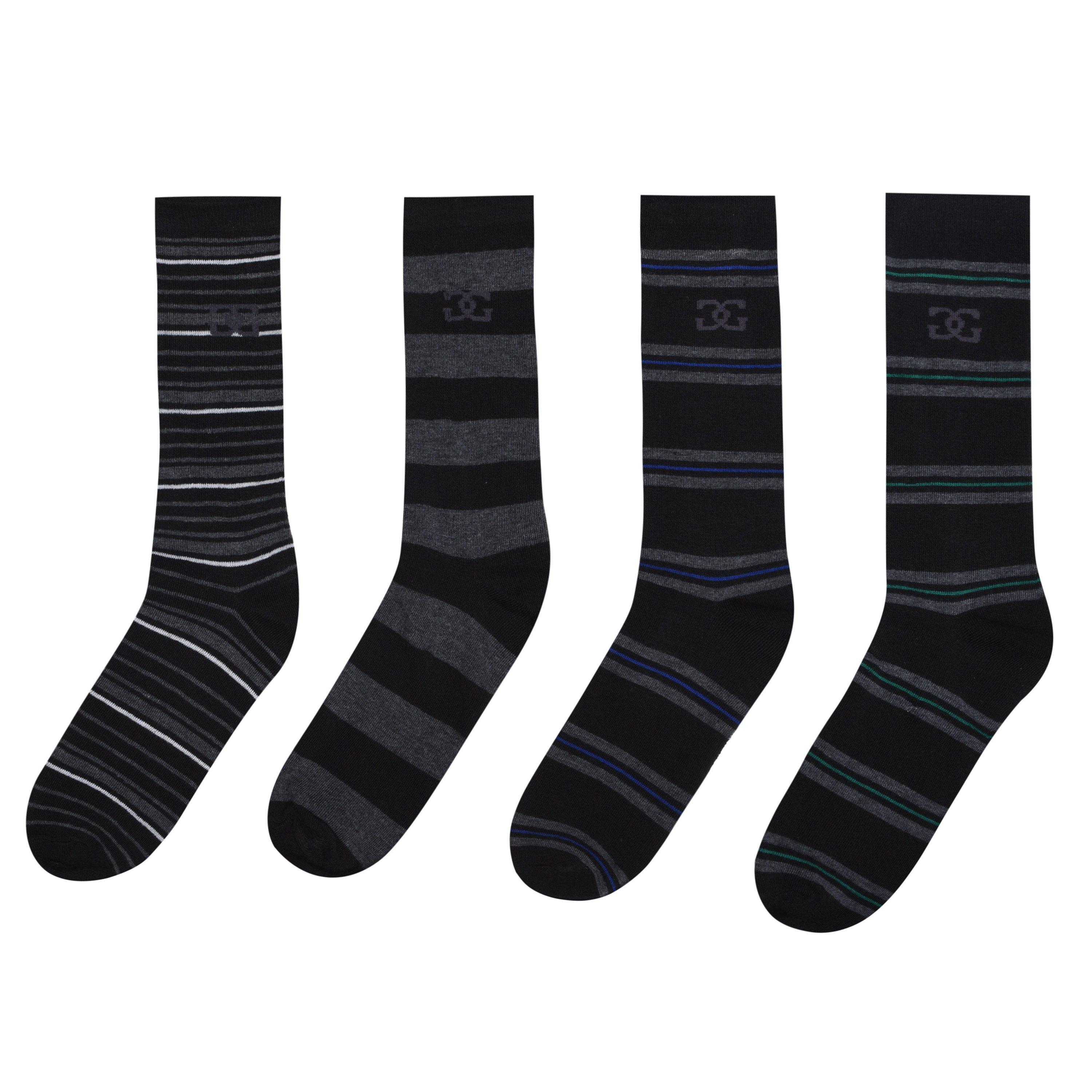 Crno/sive - Giorgio - 4 Pack Striped Socks Mens - 1