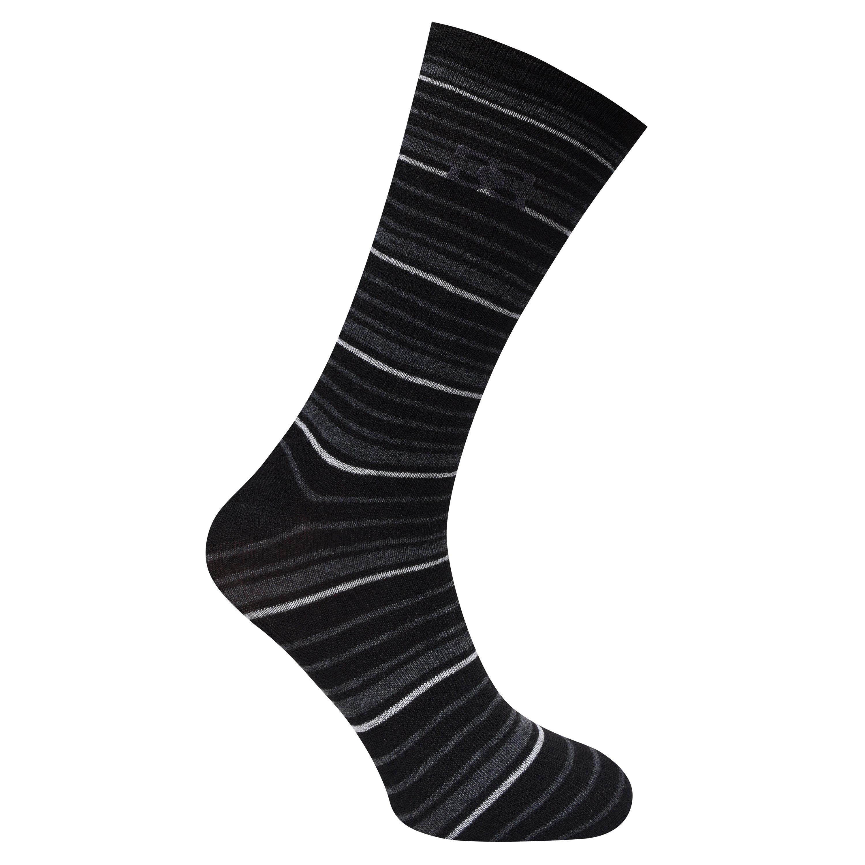 Negro/Gris - Giorgio - 4 Pack Striped Socks Mens - 5