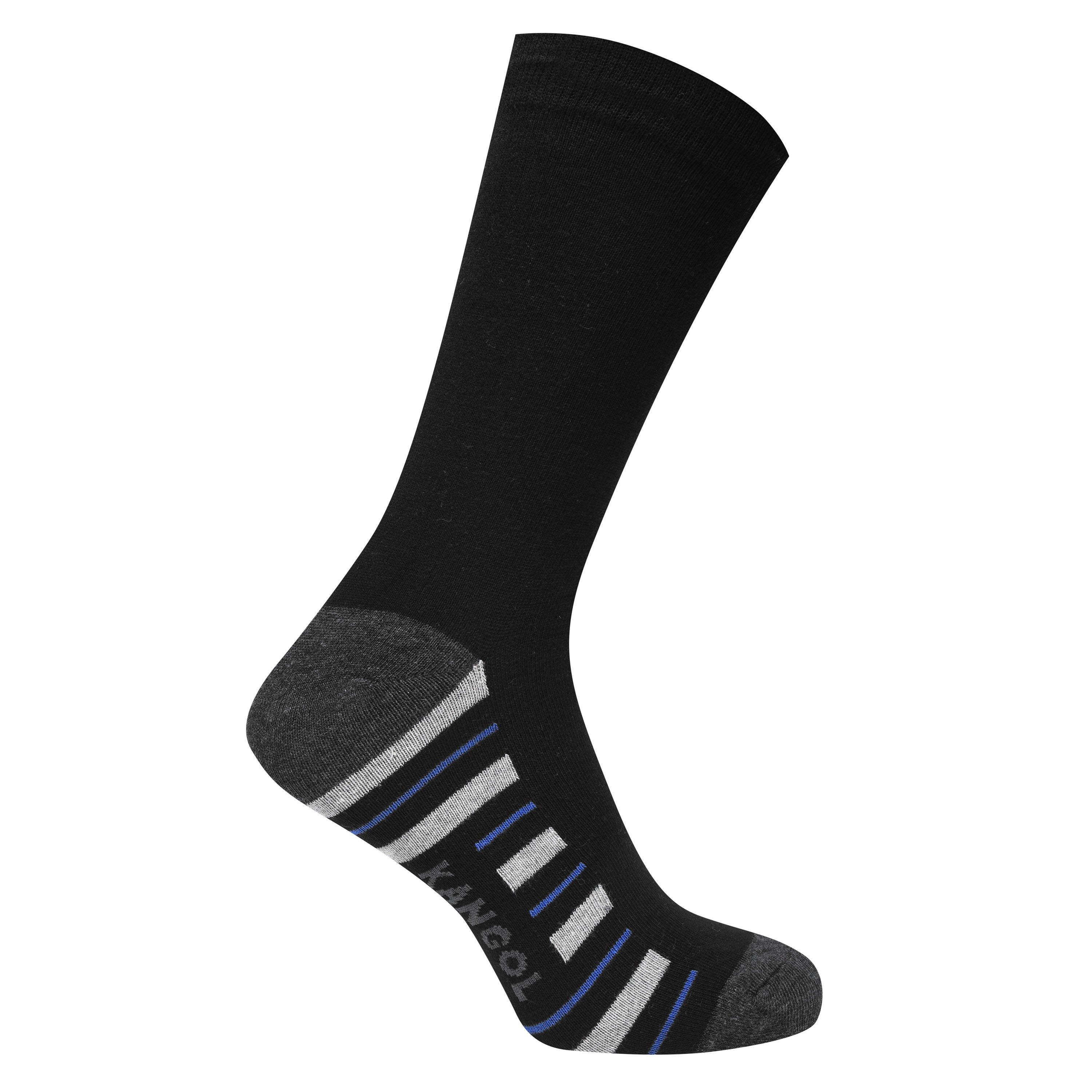 Grey Stri Sole - Kangol - Formal 7 Pack Socks Mens - 4
