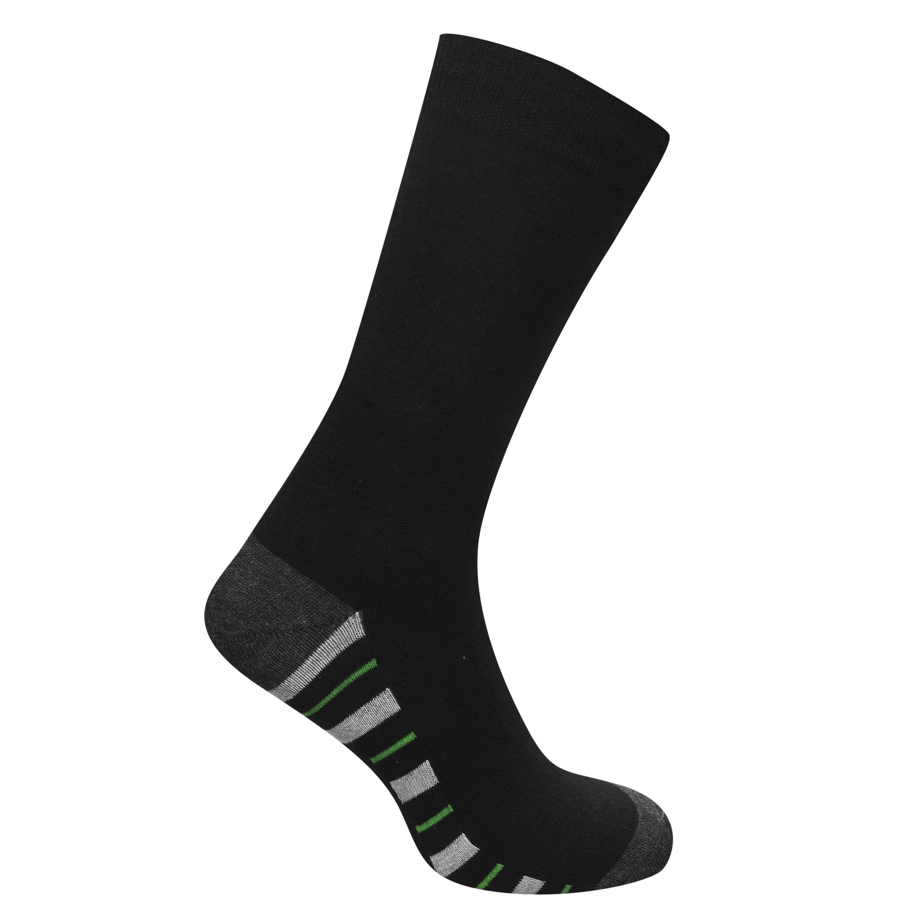 Grey Stri Sole - Kangol - Formal Socks 7 Pack Mens Plus - 5