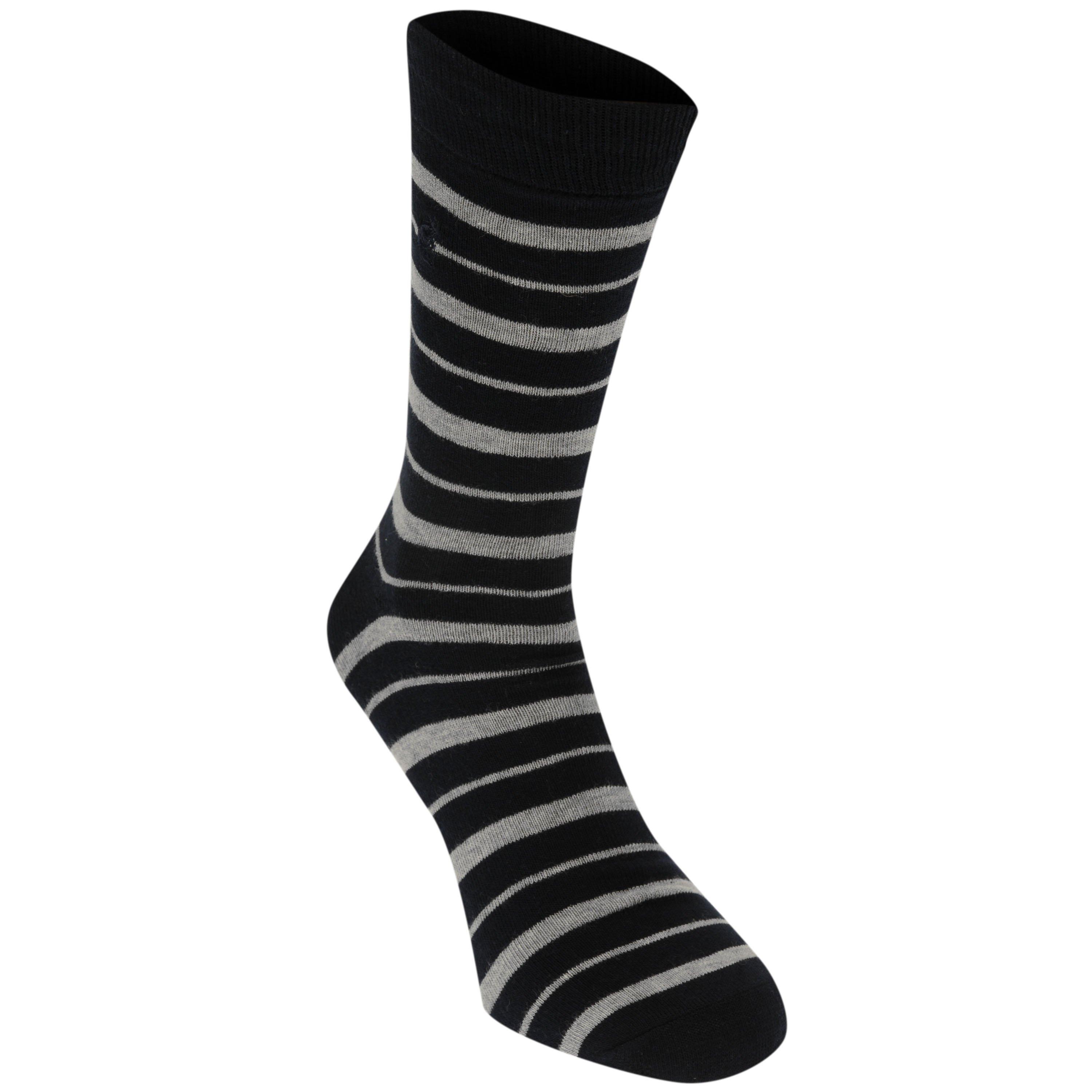 Bk Ch Nv Stripe - Kangol - Formal Socks 7 Pack Mens Plus - 6
