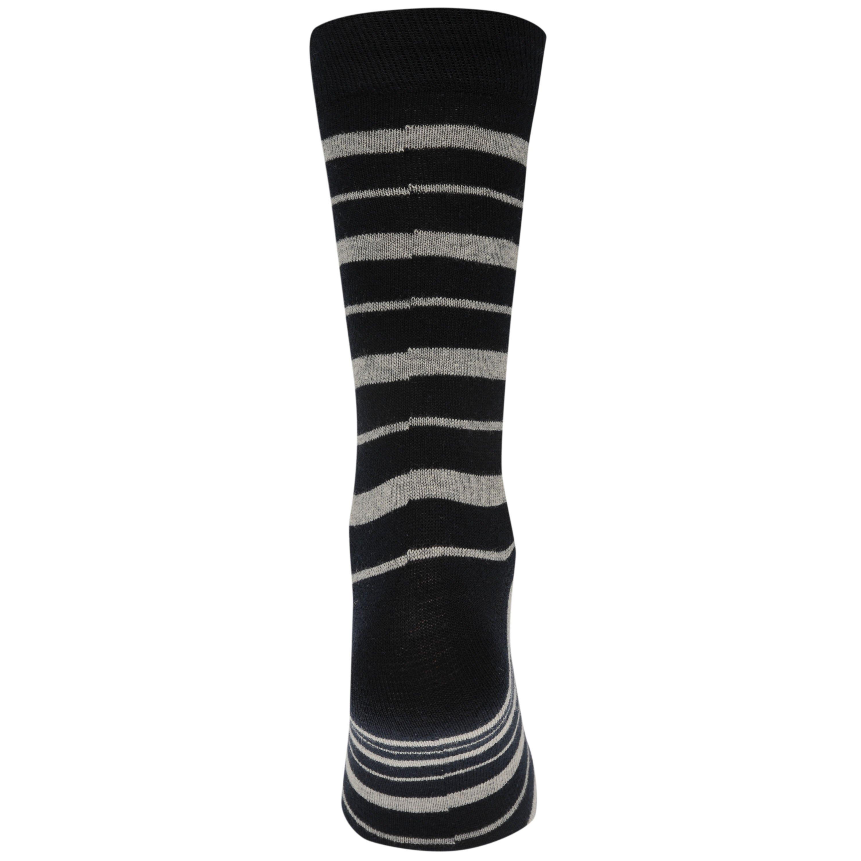 Bk Ch Nv Stripe - Kangol - Formal Socks 7 Pack Mens Plus - 7