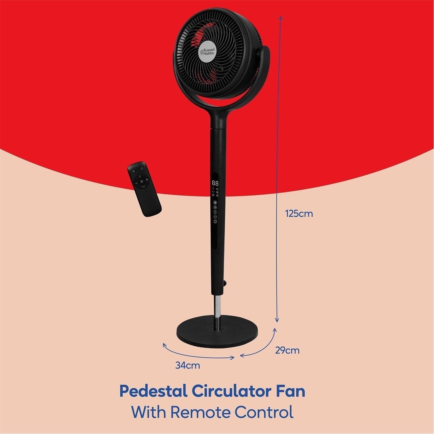 Grey - Russell Hobbs - Russell Hobbs RHPCF360 Pedestal Circulator 360 Fan - 2