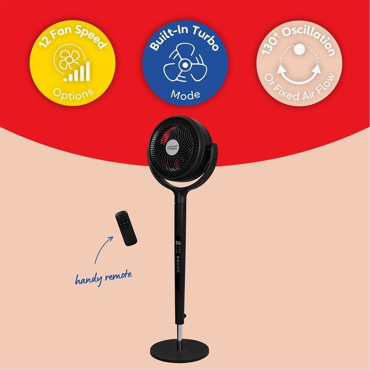 Grey - Russell Hobbs - Russell Hobbs RHPCF360 Pedestal Circulator 360 Fan - 3
