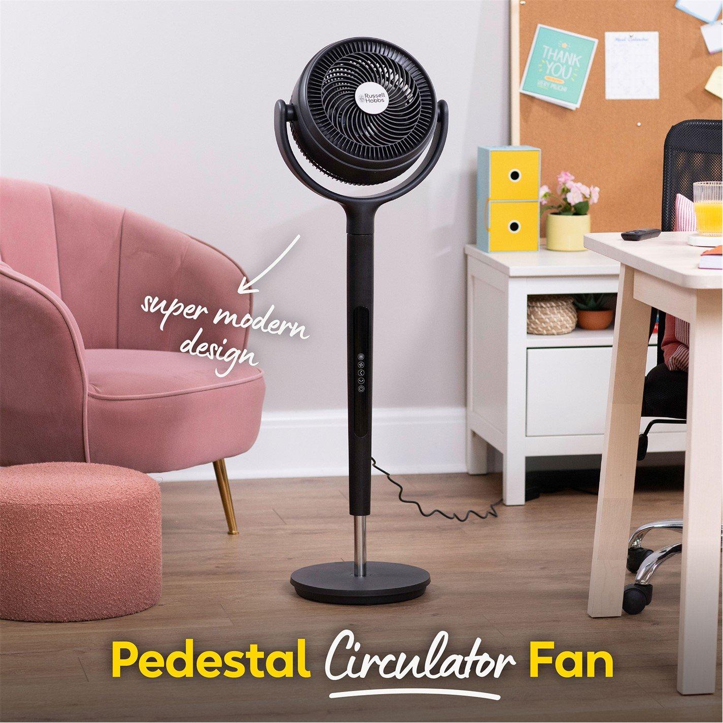 Grey - Russell Hobbs - Russell Hobbs RHPCF360 Pedestal Circulator 360 Fan - 4