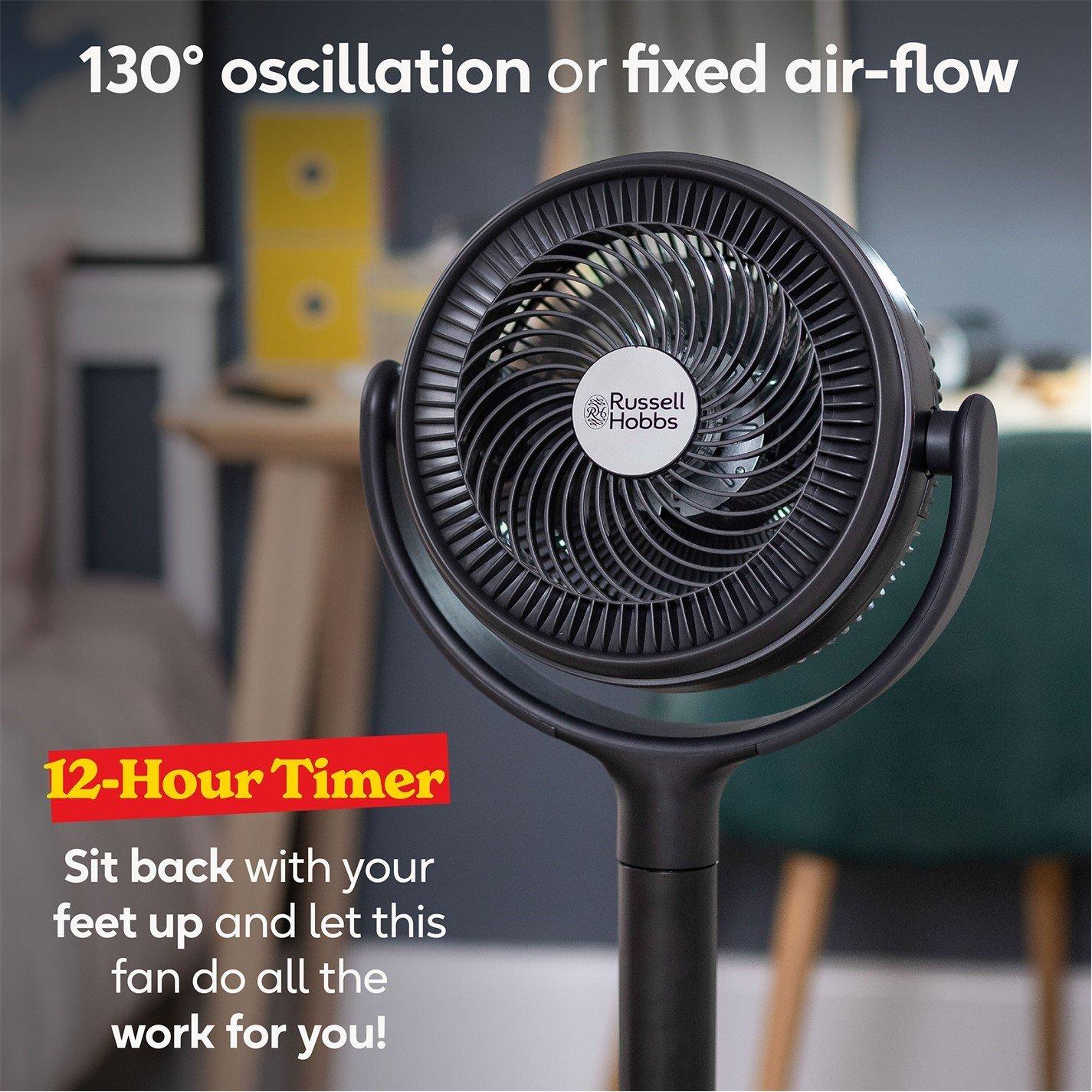 Grey - Russell Hobbs - Russell Hobbs RHPCF360 Pedestal Circulator 360 Fan - 5
