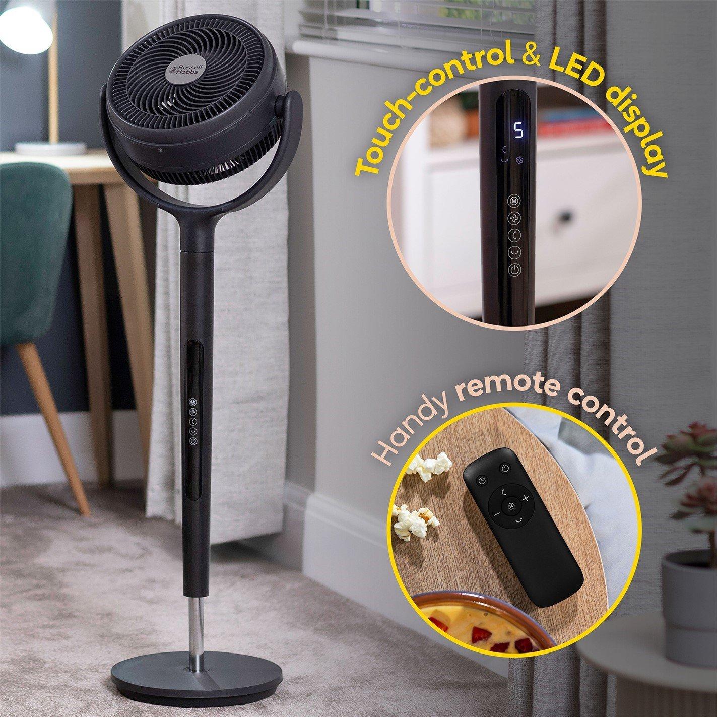 Grey - Russell Hobbs - Russell Hobbs RHPCF360 Pedestal Circulator 360 Fan - 7