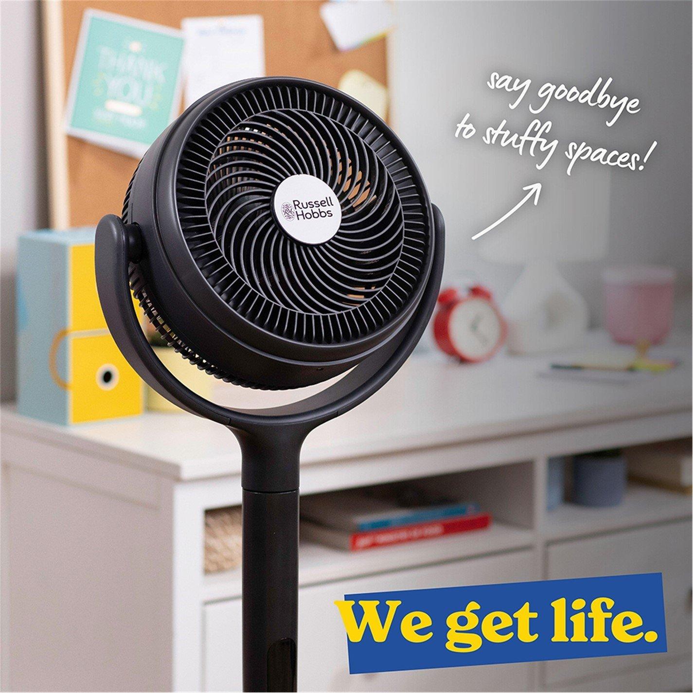 Grey - Russell Hobbs - Russell Hobbs RHPCF360 Pedestal Circulator 360 Fan - 9