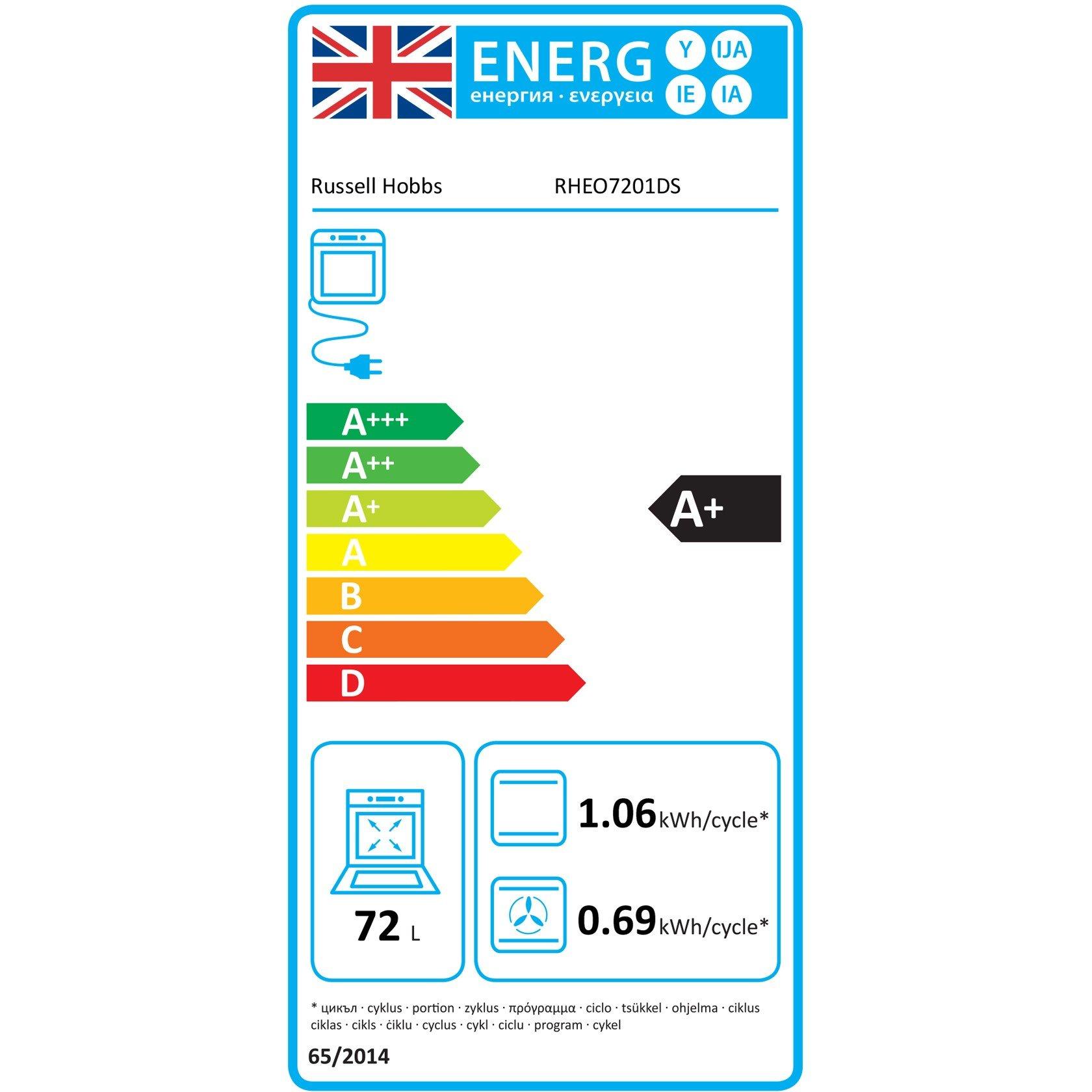 Dark Steel - Russell Hobbs - RHEO7201DS 72L Built-in Fan-assisted Single Oven - 10